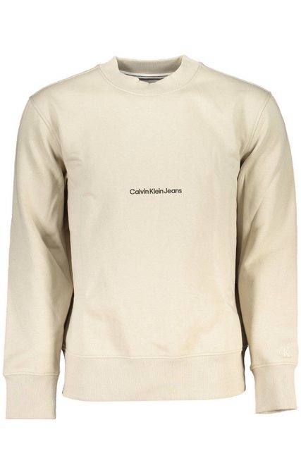 Calvin Klein Jeans Sweatshirt Herren Beige Sweatshirt: Langarm, Rundhals günstig online kaufen