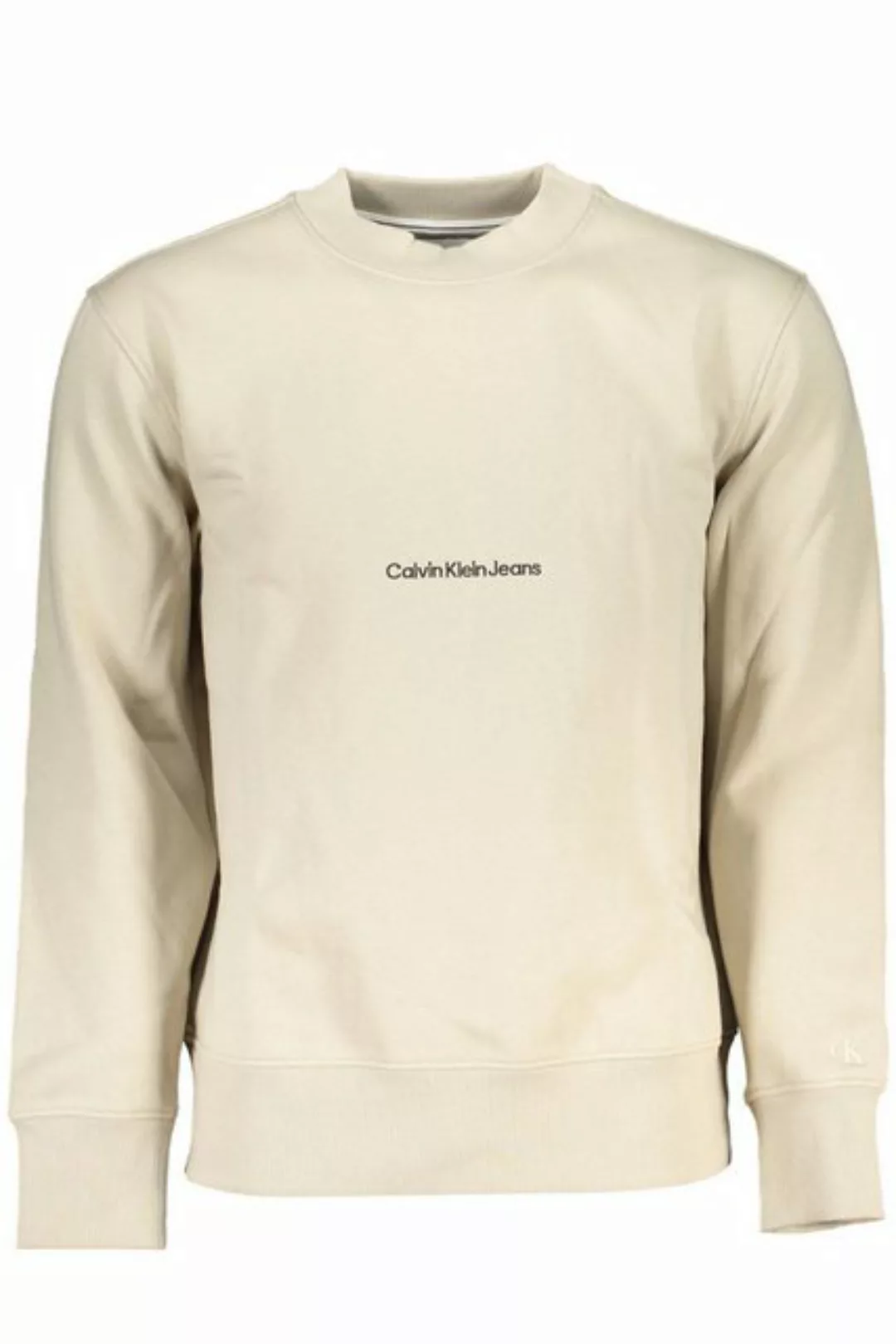 Calvin Klein Jeans Sweatshirt Herren Beige Sweatshirt: Langarm, Rundhals günstig online kaufen