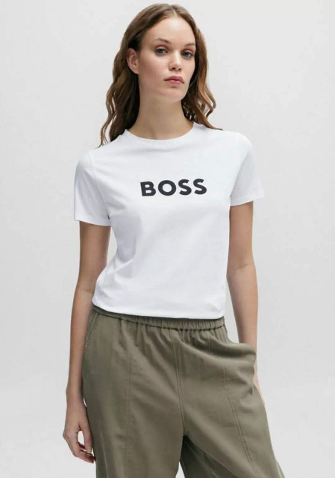 BOSS ORANGE T-Shirt C_Elogo_5 mit kontrastfarbenem BOSS-Schriftzug günstig online kaufen