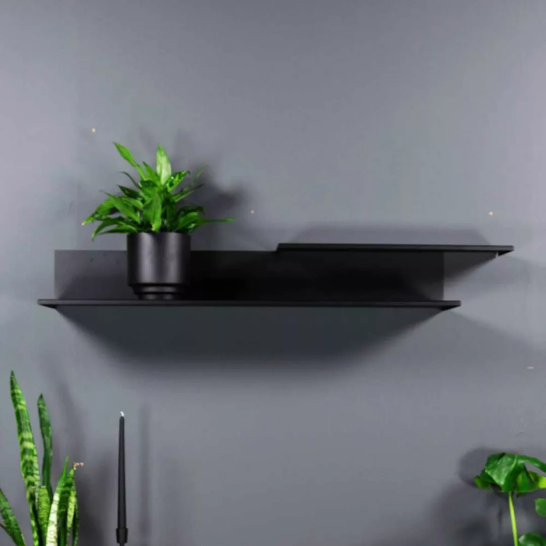 Schwarzes Metall Wohnzimmerregal aus Stahl Skandi Design günstig online kaufen