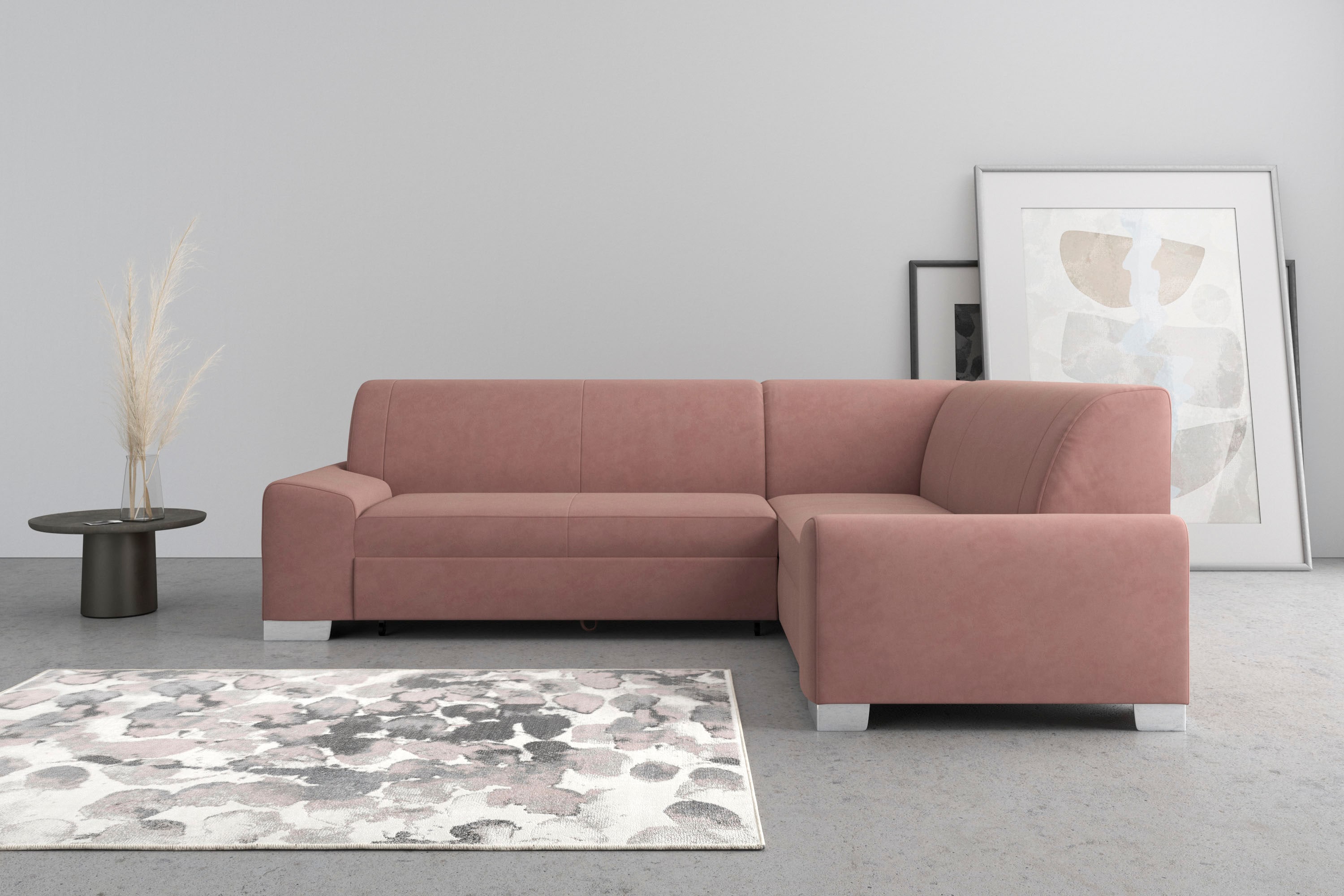 DOMO collection Ecksofa "Anzio in kubischer Formensprache, flache Armlehnen günstig online kaufen