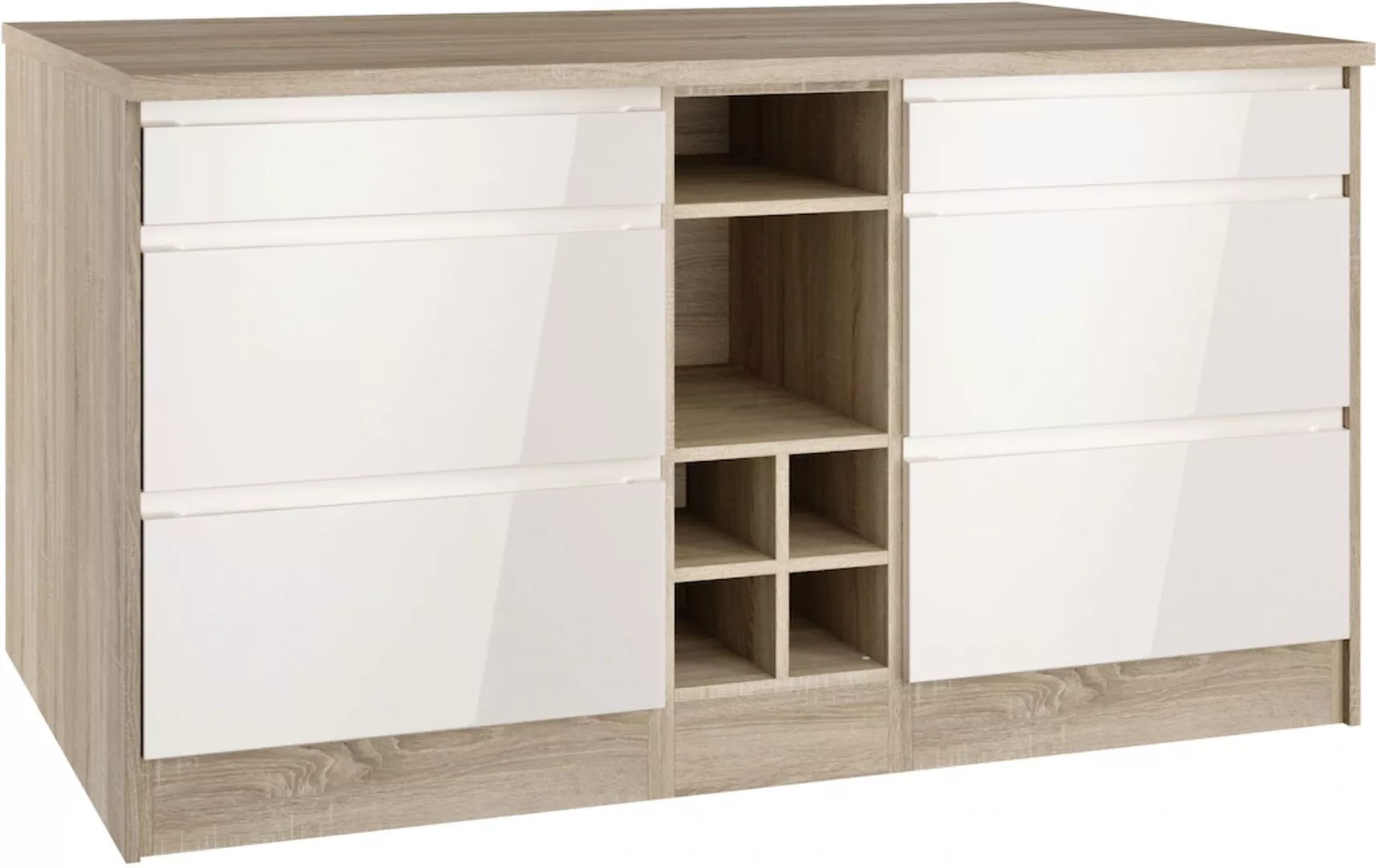 KOCHSTATION Kücheninsel "KS-Virginia", Breite 153 cm, MDF-Fronten, Flaschen günstig online kaufen