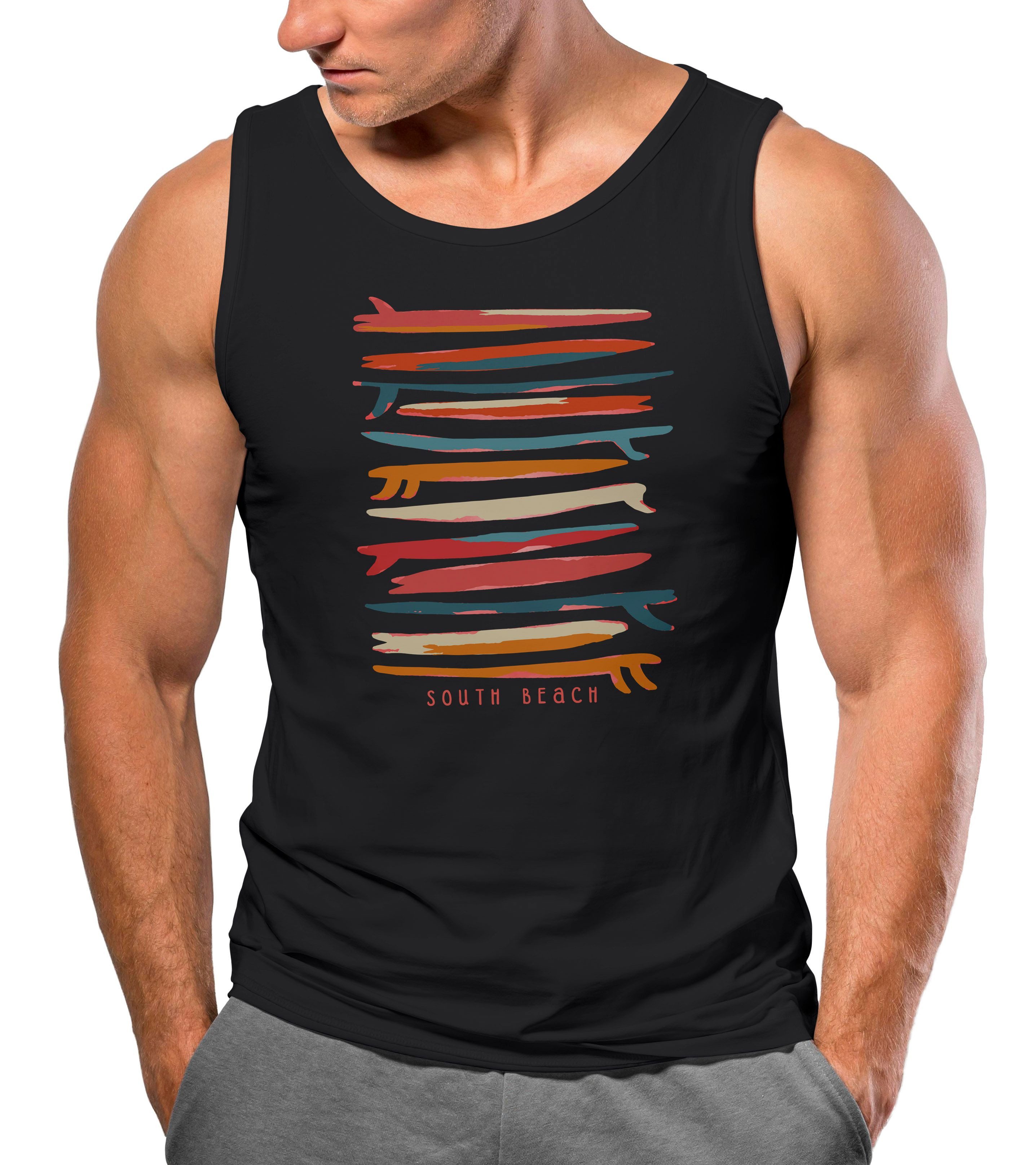 Neverless Tanktop Herren Tank-Top Surfboards South günstig online kaufen