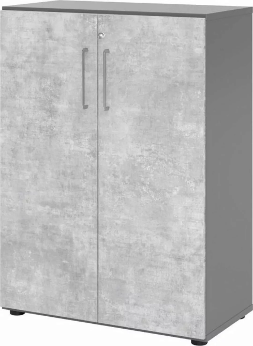 Aktenschrank Schrank Serie 9 3OH BxTxH 80x42x110cm Griff BS Graphit/Beton günstig online kaufen