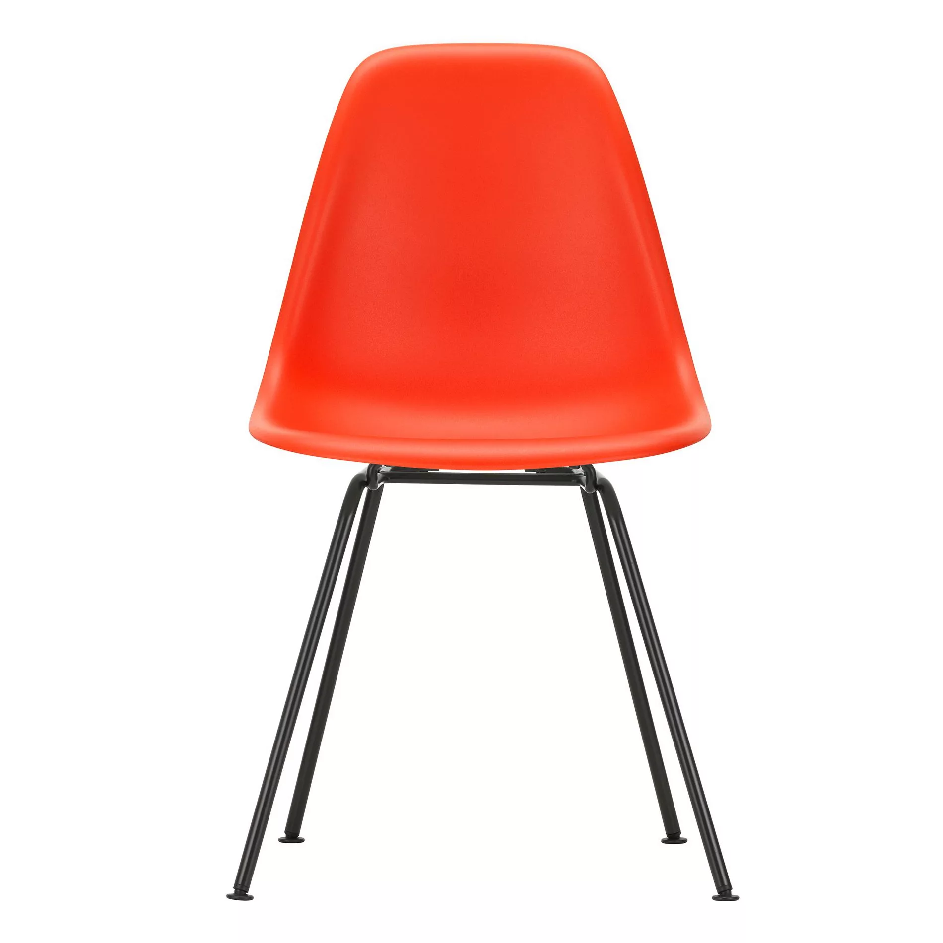 Vitra - Eames Plastic Side Chair DSX Gestell schwarz - mohnrot/Sitzschale P günstig online kaufen