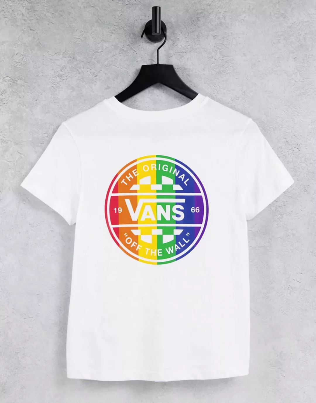 Vans – Rainbow Prism – T-Shirt in Weiß mit Rückenprint günstig online kaufen