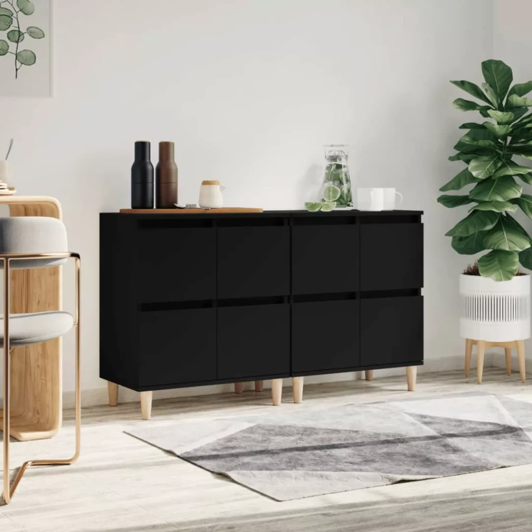 Vidaxl Sideboards 2 Stk. Schwarz 60x35x70 Cm Holzwerkstoff günstig online kaufen