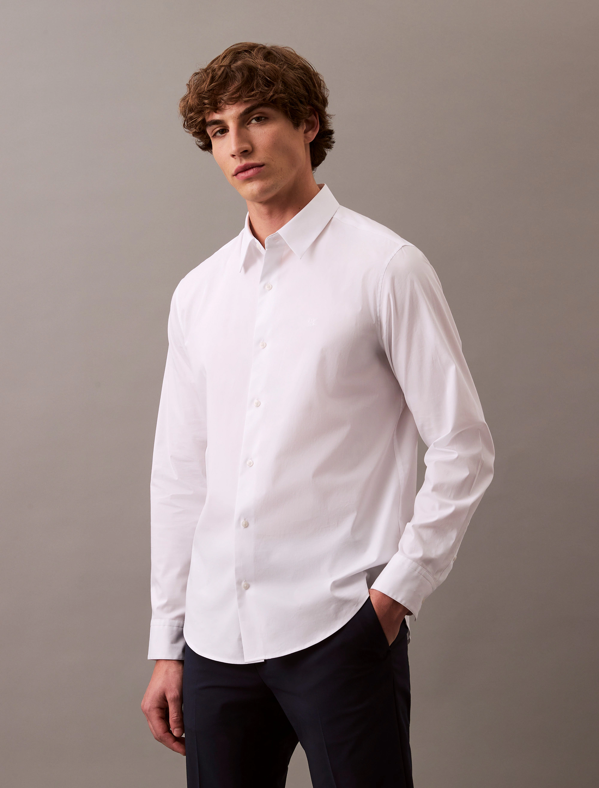Calvin Klein Businesshemd "LS SOLID STRETCH CLASSIC SHIRT", mit Kentkragen günstig online kaufen