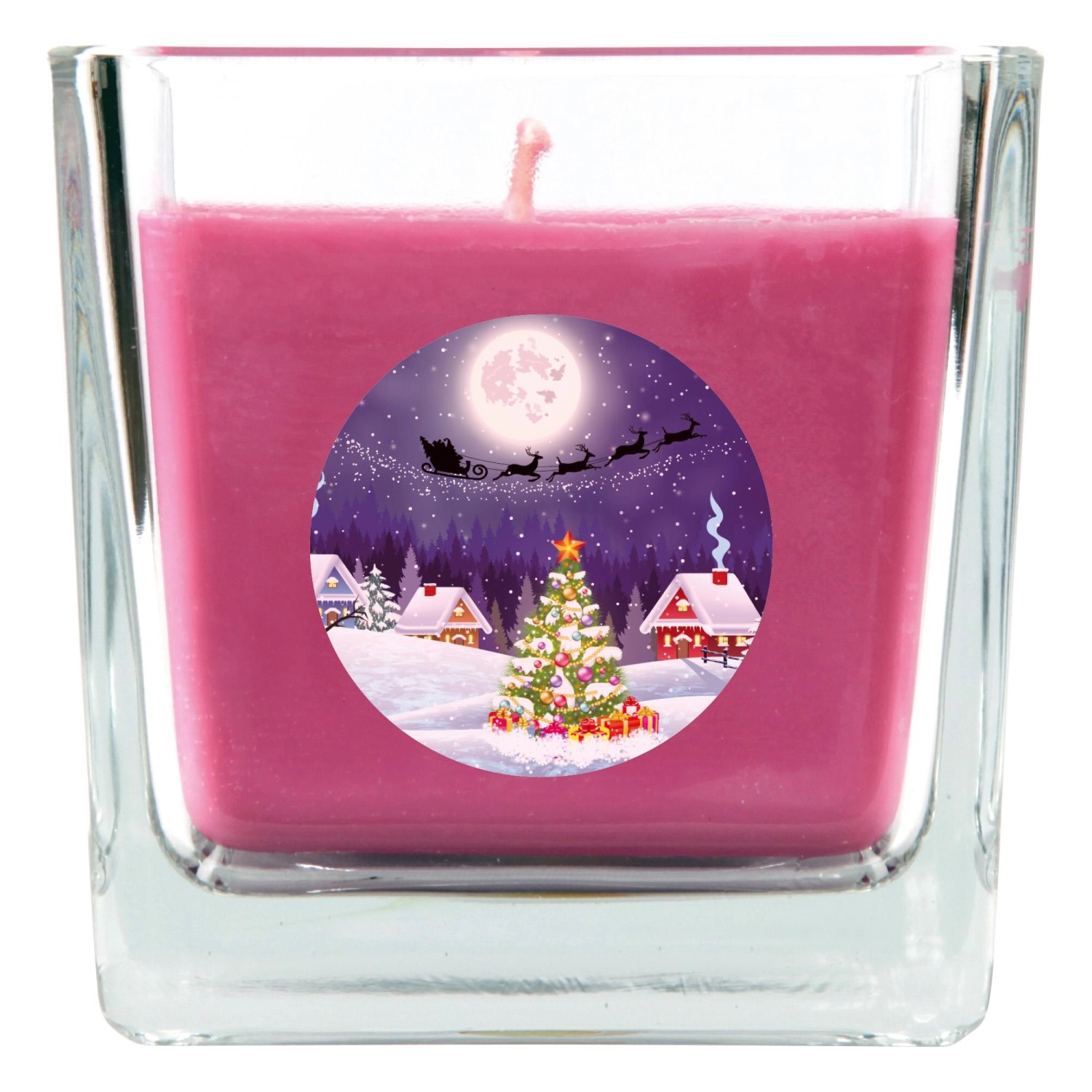 HS Candle Duftkerze & Glas Weihnachten Lila Bonbon 50h günstig online kaufen