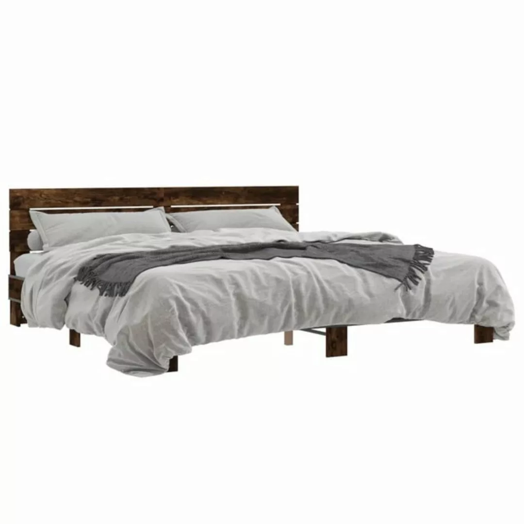 vidaXL Bett Bettgestell Betongrau 160x200 cm Holzwerkstoff günstig online kaufen