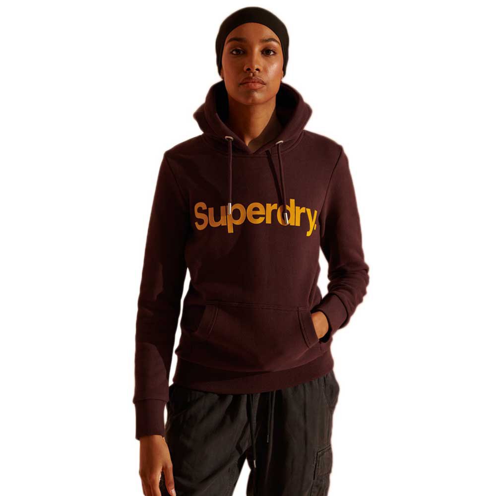 Superdry Core Logo Flock Kapuzenpullover XS Rich Deep Burgundy günstig online kaufen