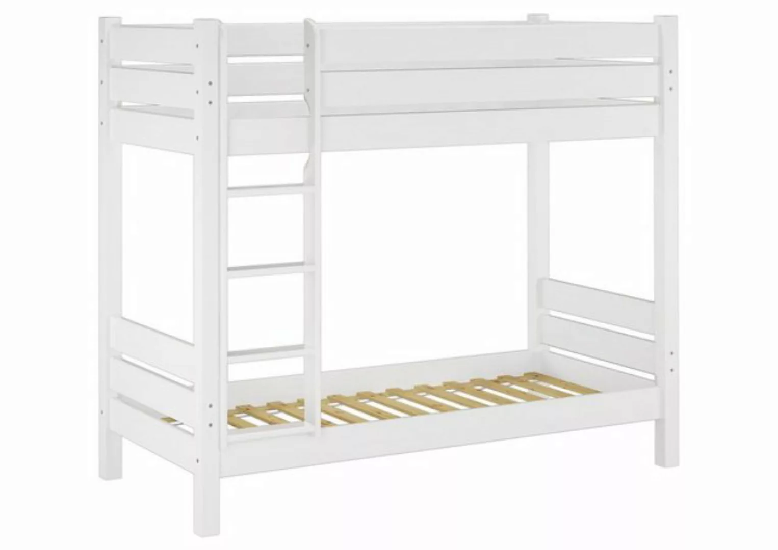 ERST-HOLZ Etagenbett Kinderetagenbett weiß 80x200 mit Rost günstig online kaufen