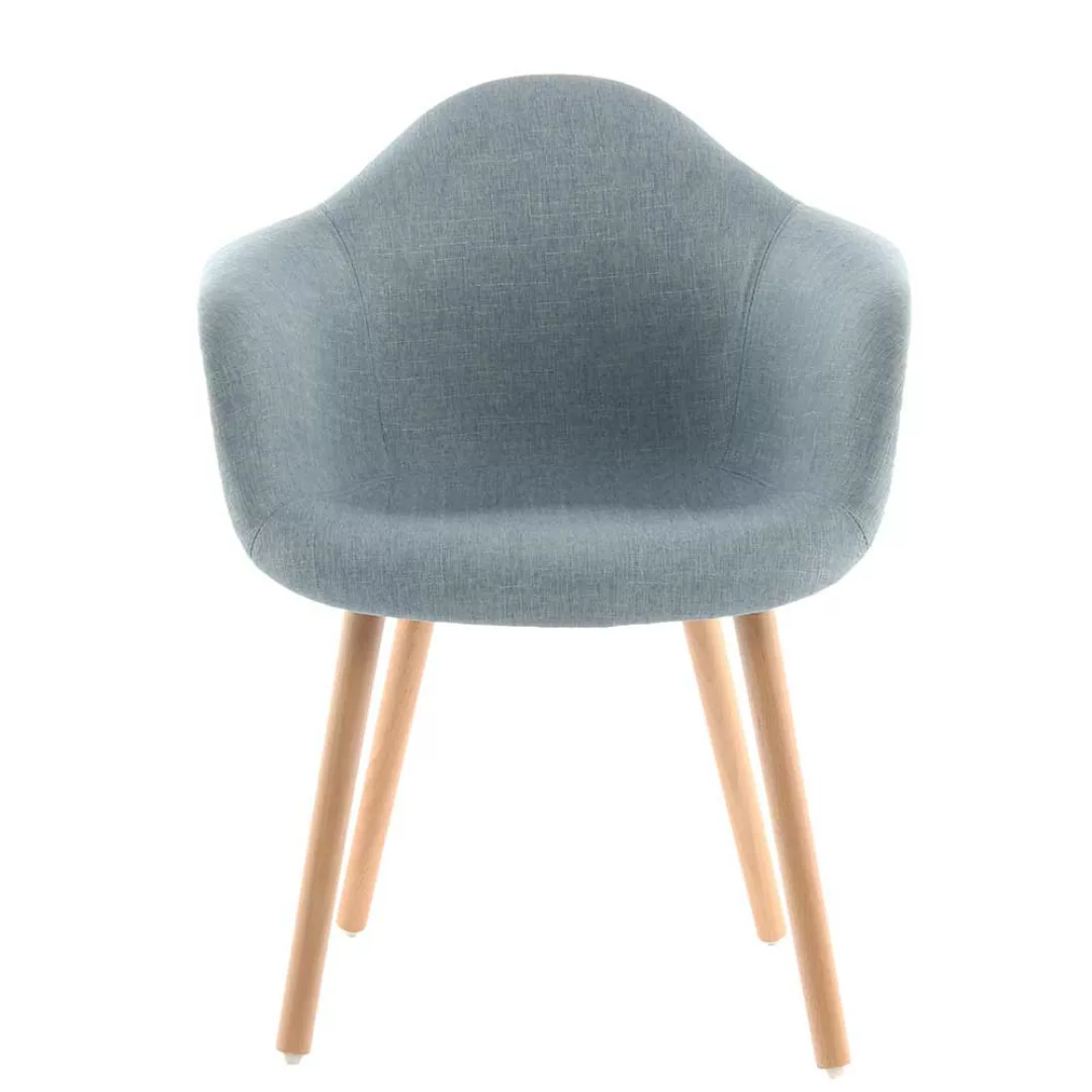 Skandi Design Stühle in Hellblau Webstoff Armlehnen (2er Set) günstig online kaufen