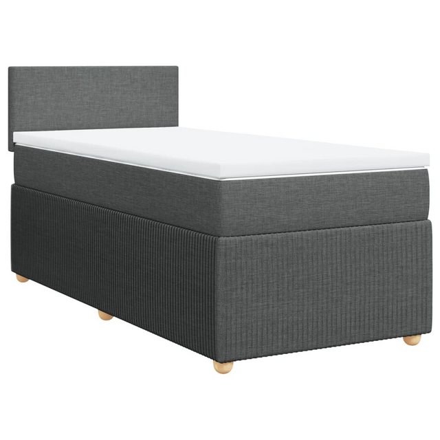 vidaXL Bett Boxspringbett mit Matratze Dunkelgrau 90x190 cm Stoff günstig online kaufen