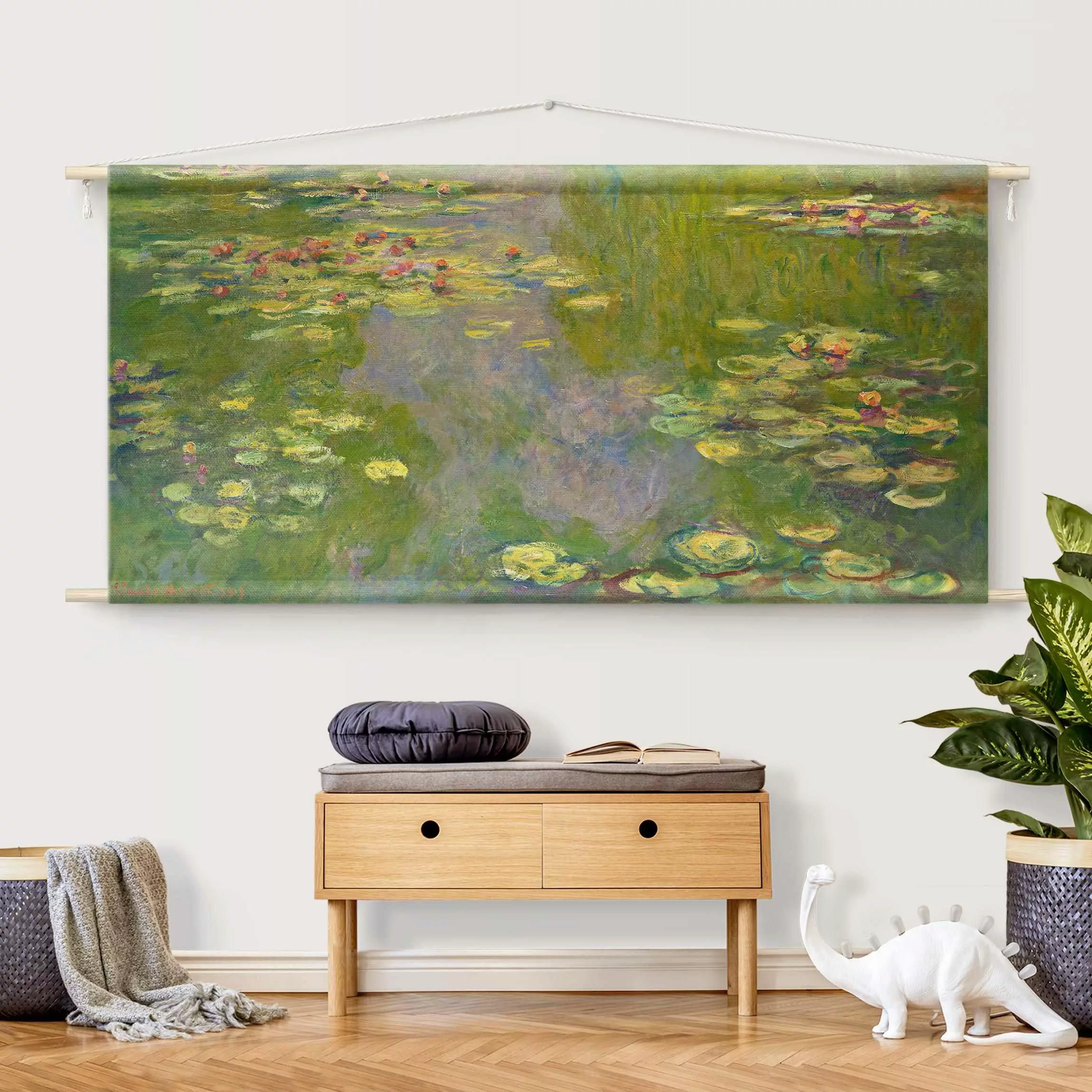 Wandteppich Claude Monet - Grüne Seerosen günstig online kaufen