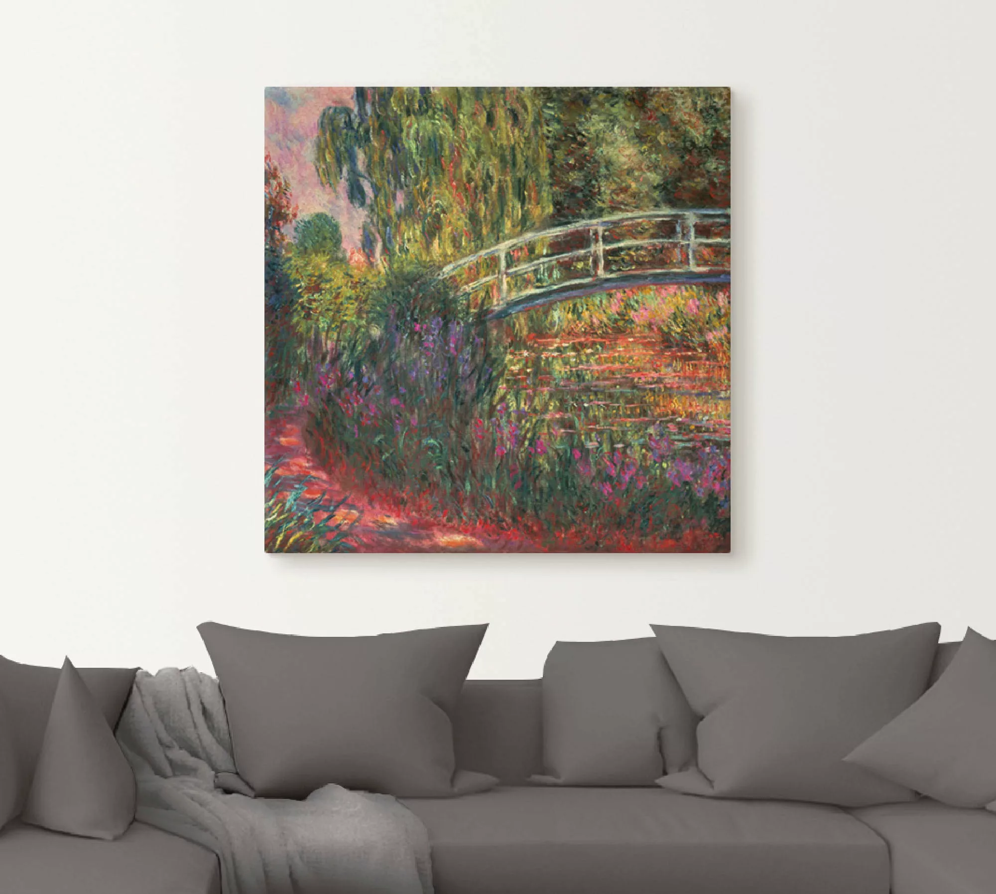 Artland Leinwandbild "Japanische Brücke im Garten von Giverney", Garten, (1 günstig online kaufen