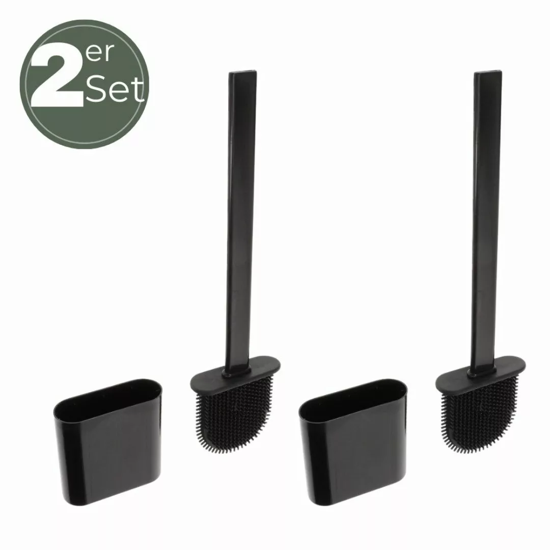 GarPet WC-Garnitur 2x Klobürste Silikon schwarz günstig online kaufen
