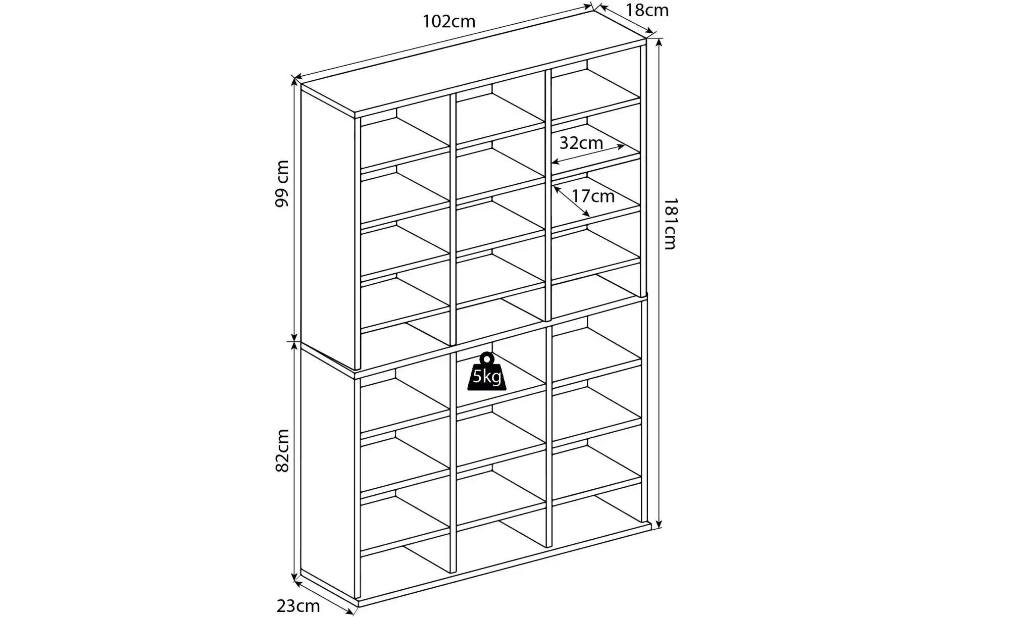 Standregal ¦ holzfarben ¦ Maße (cm): B: 102 H: 181 Aktuelles > Babyzimmer A günstig online kaufen