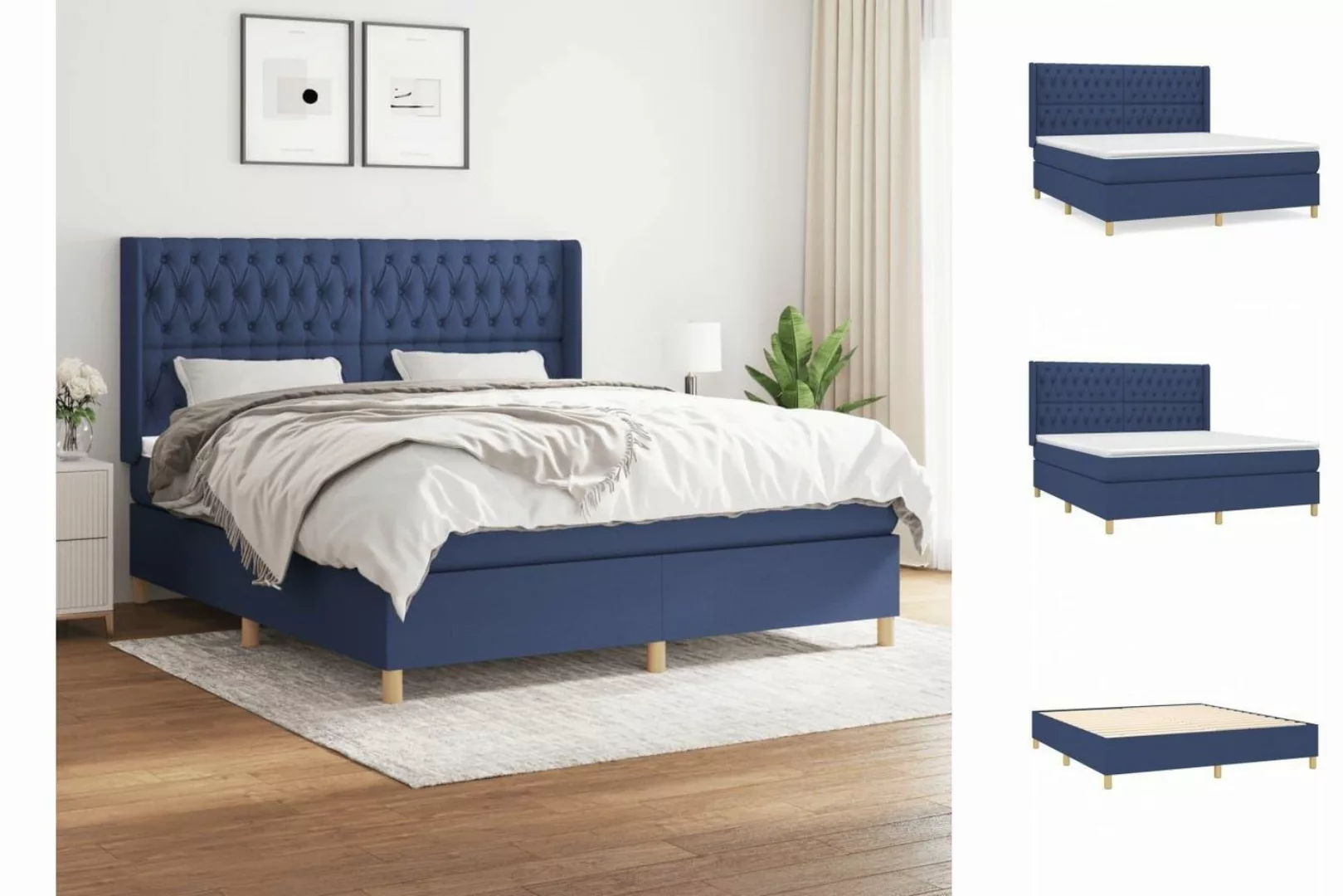 vidaXL Boxspringbett Bett Boxspringbett mit Matratze & Topper Stoff verschi günstig online kaufen