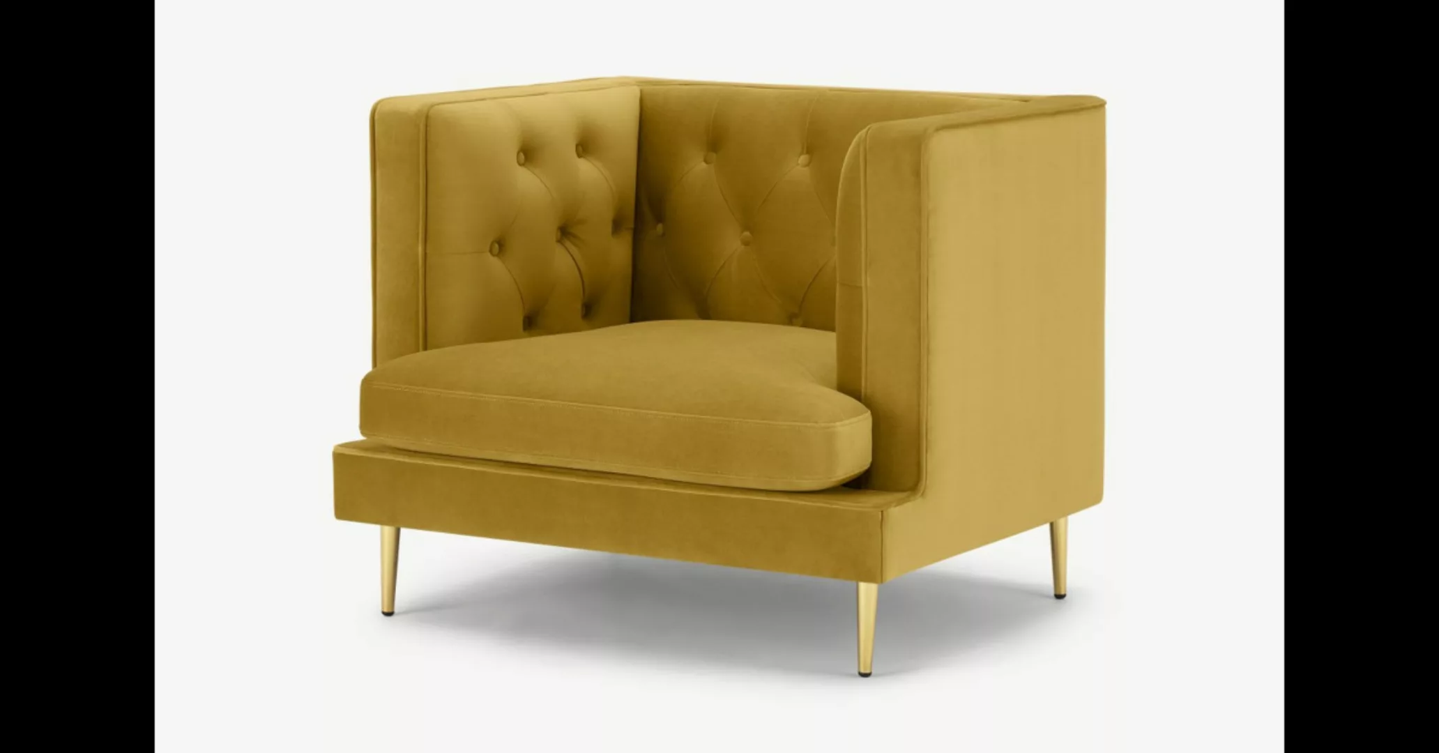 Goswell Sessel, Samt in Vintage-Gold - MADE.com günstig online kaufen
