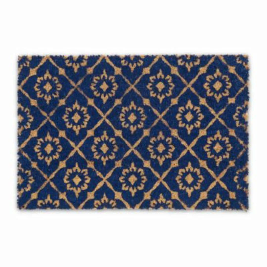 relaxdays Fußmatte im floralen Design blau/braun günstig online kaufen