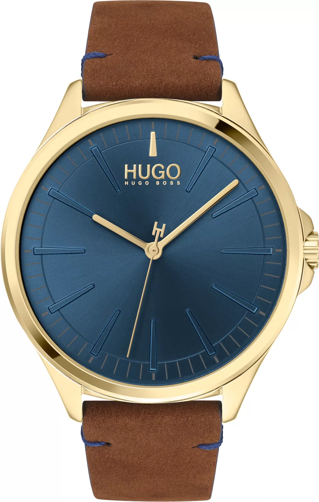 HUGO Quarzuhr »#SMASH, 1530134«, Armbanduhr, Herrenuhr, Mineralglas, Ledera günstig online kaufen