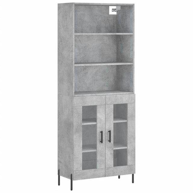 vidaXL Vitrine Highboard Betongrau 69,5x34x180 cm Spanplatte Glas Vitrine günstig online kaufen