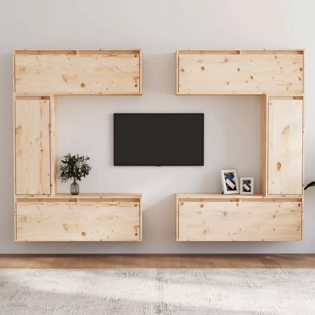 vidaXL TV-Schrank TV-Schränke 6 Stk Massivholz Kiefer Lowboard Lowboard günstig online kaufen