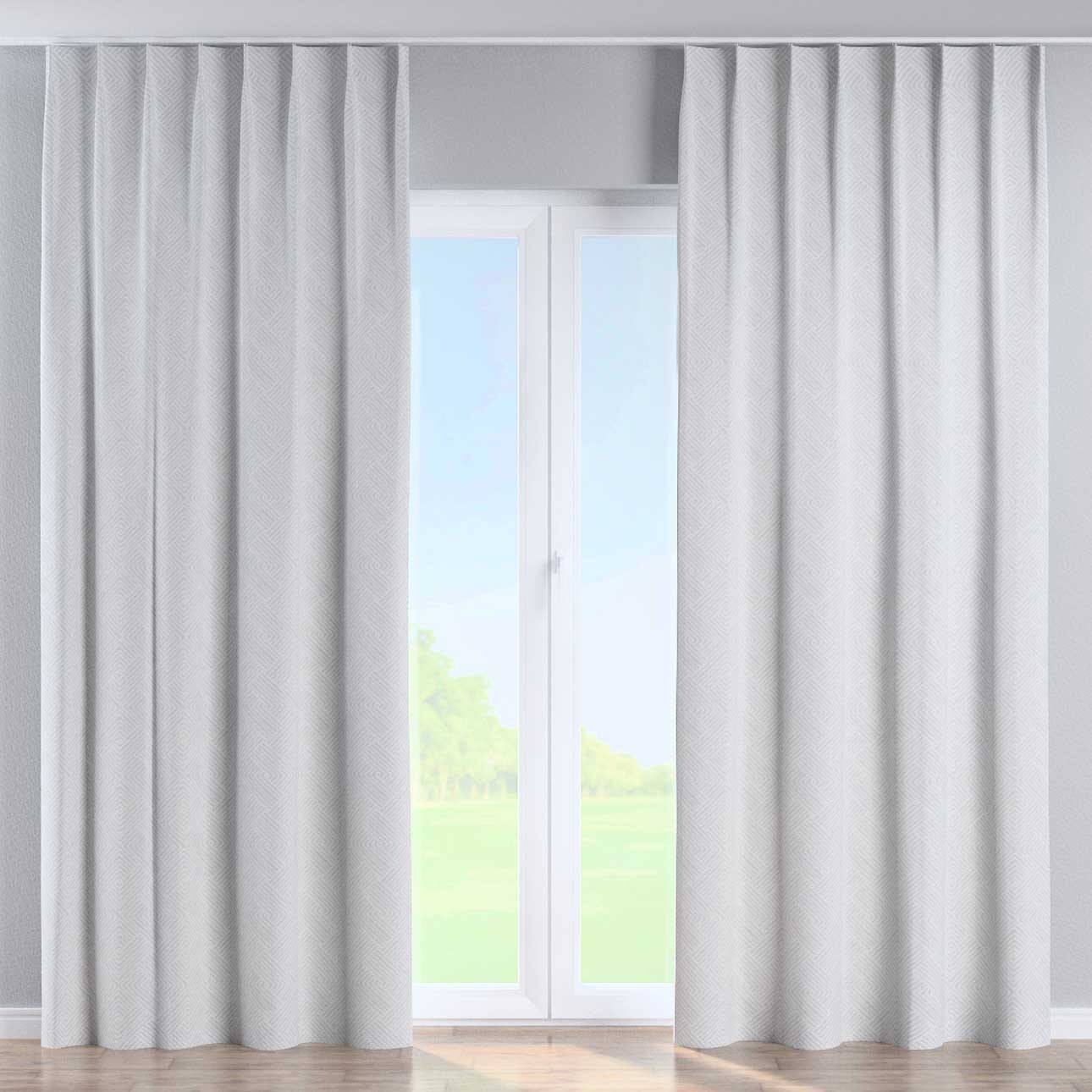 Vorhang mit flämischen 1-er Falten, grau-weiß, Sunny (143-43) günstig online kaufen
