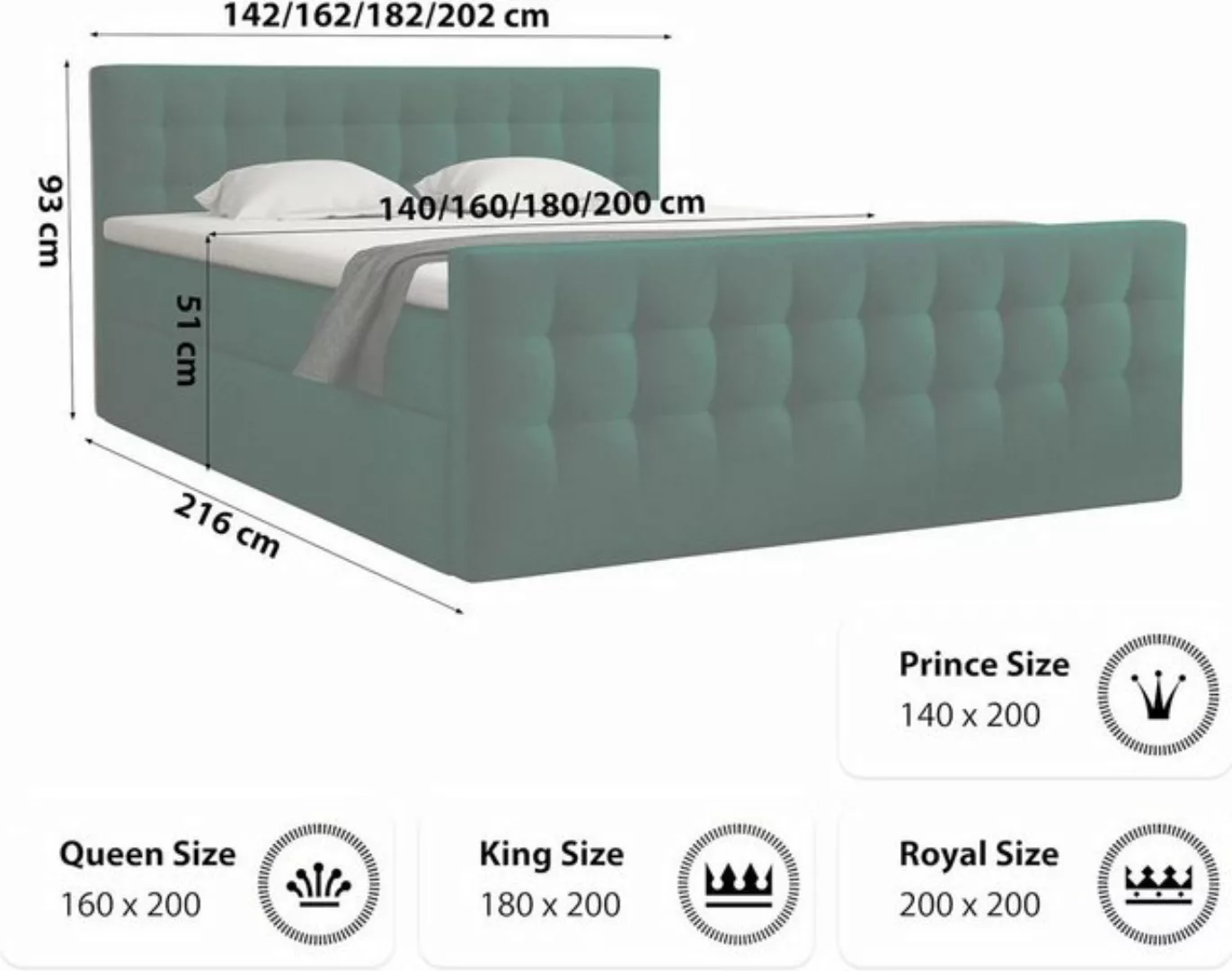 DB-Möbel Boxspringbett "PACOS" Große Doppelbett zum Schlafzimmer-vom Herste günstig online kaufen