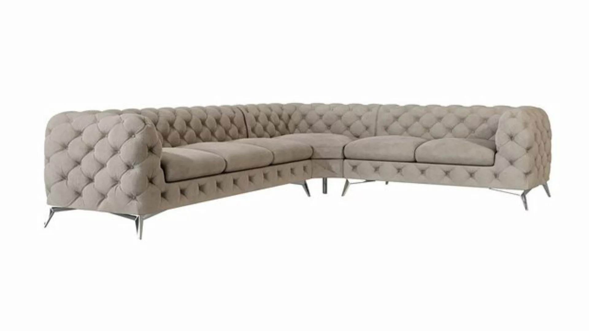 S-Style Möbel Ecksofa Chesterfield Kalina mit Silber Metall Füßen, Die Ecke günstig online kaufen