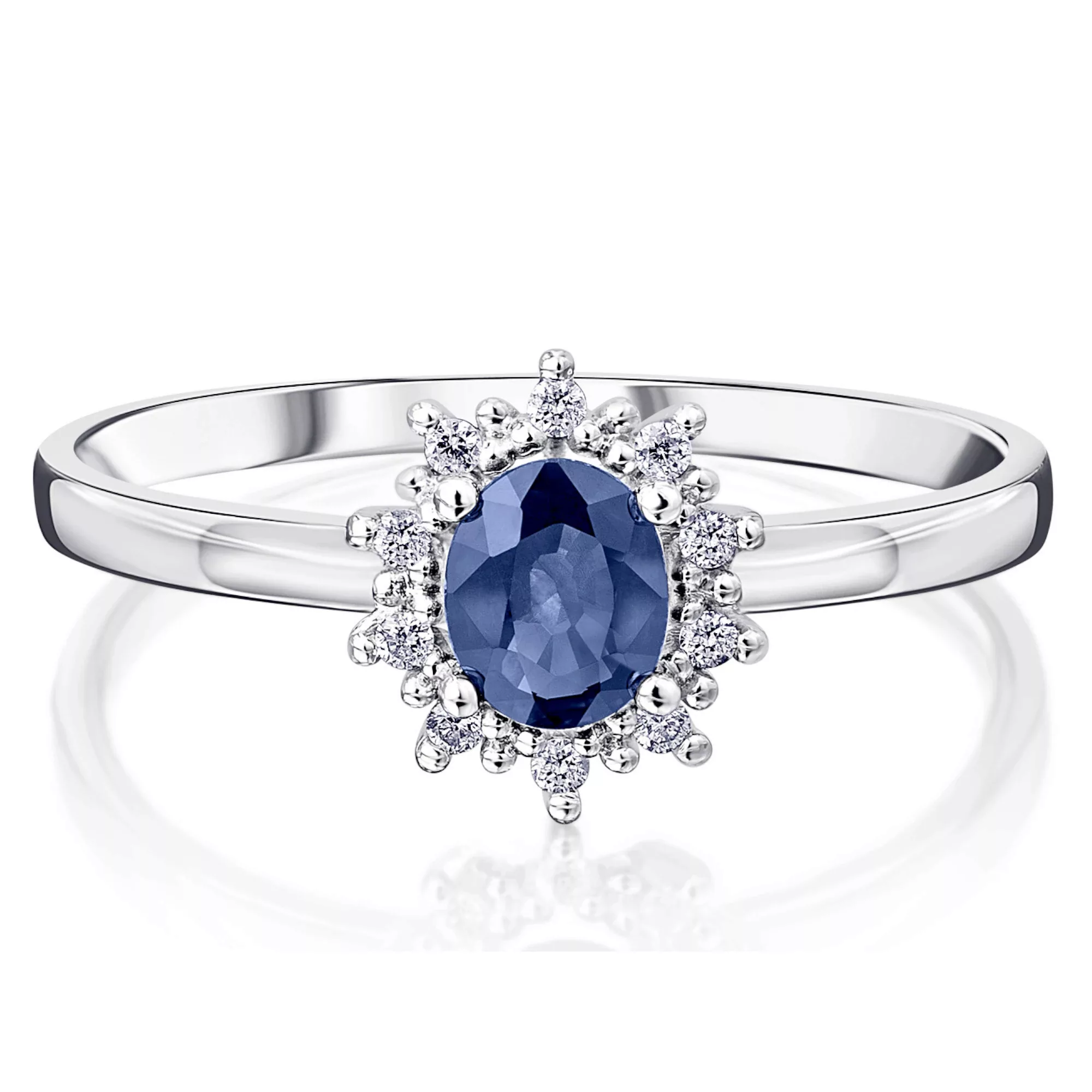 ONE ELEMENT Diamantring "0.05 ct Diamant Brillant Safir Ring aus 585 Weißgo günstig online kaufen