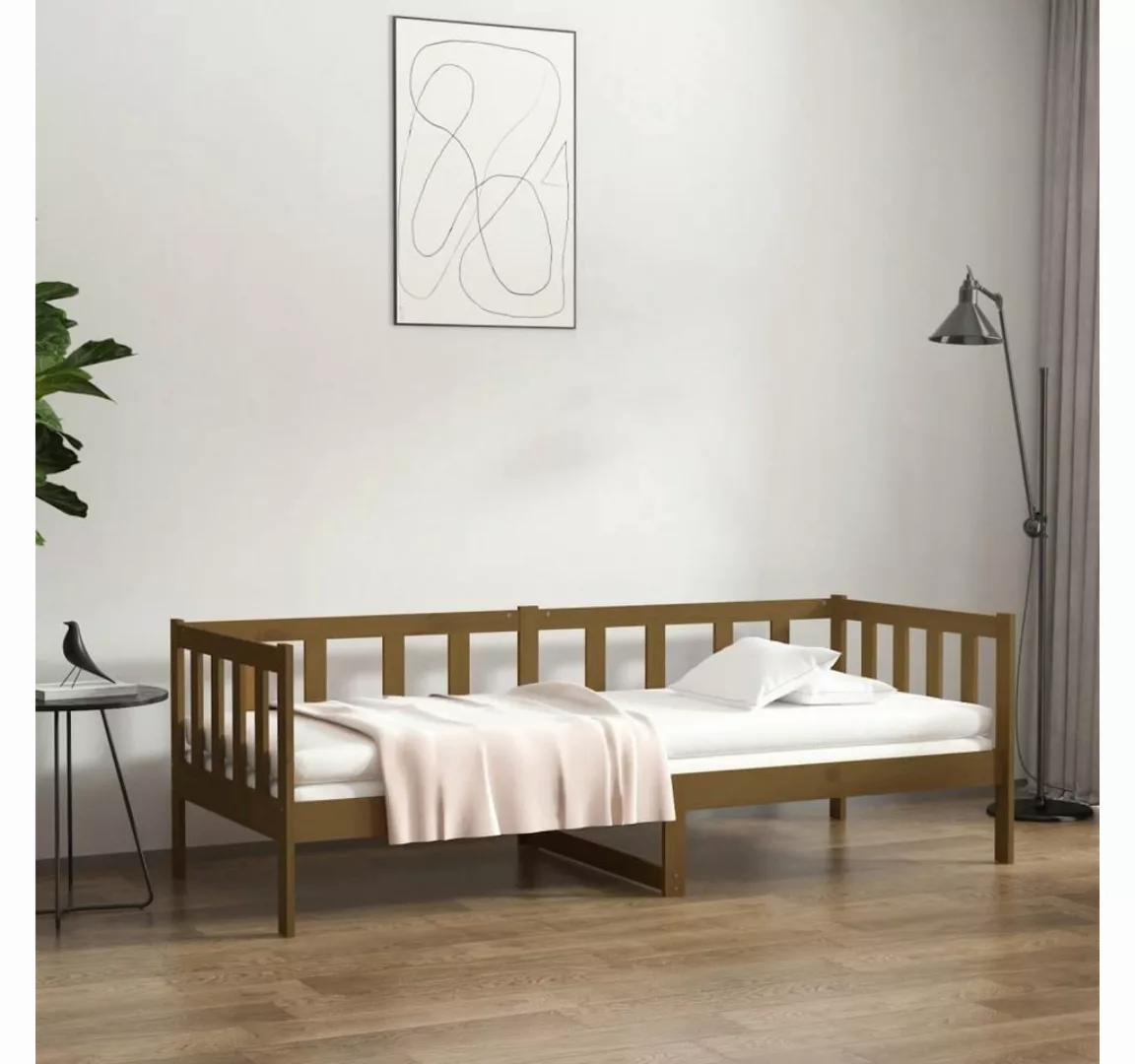 furnicato Bett Tagesbett Honigbraun 80x200 cm Massivholz Kiefer günstig online kaufen