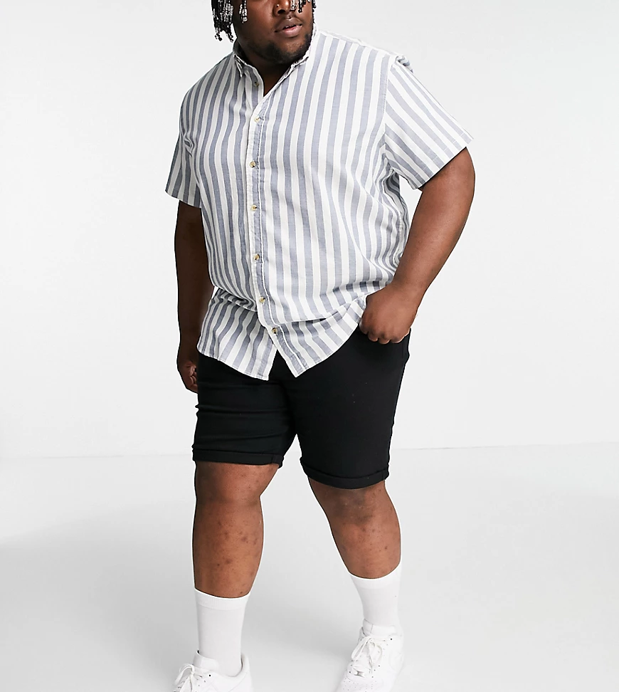 River Island Big & Tall – Enge Jeansshorts in Schwarz günstig online kaufen