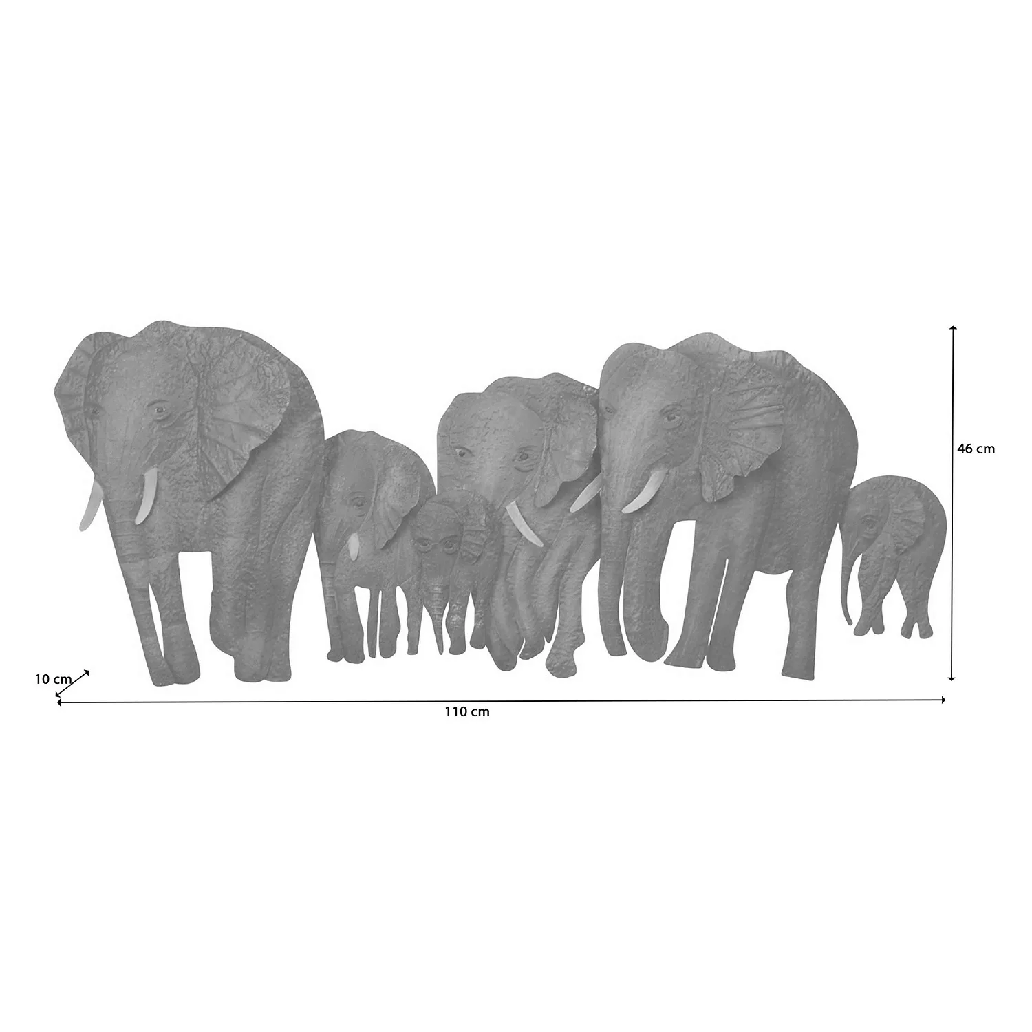 HOFMANN LIVING AND MORE Wanddekoobjekt "Elefantenfamilie", Wanddeko, aus Me günstig online kaufen