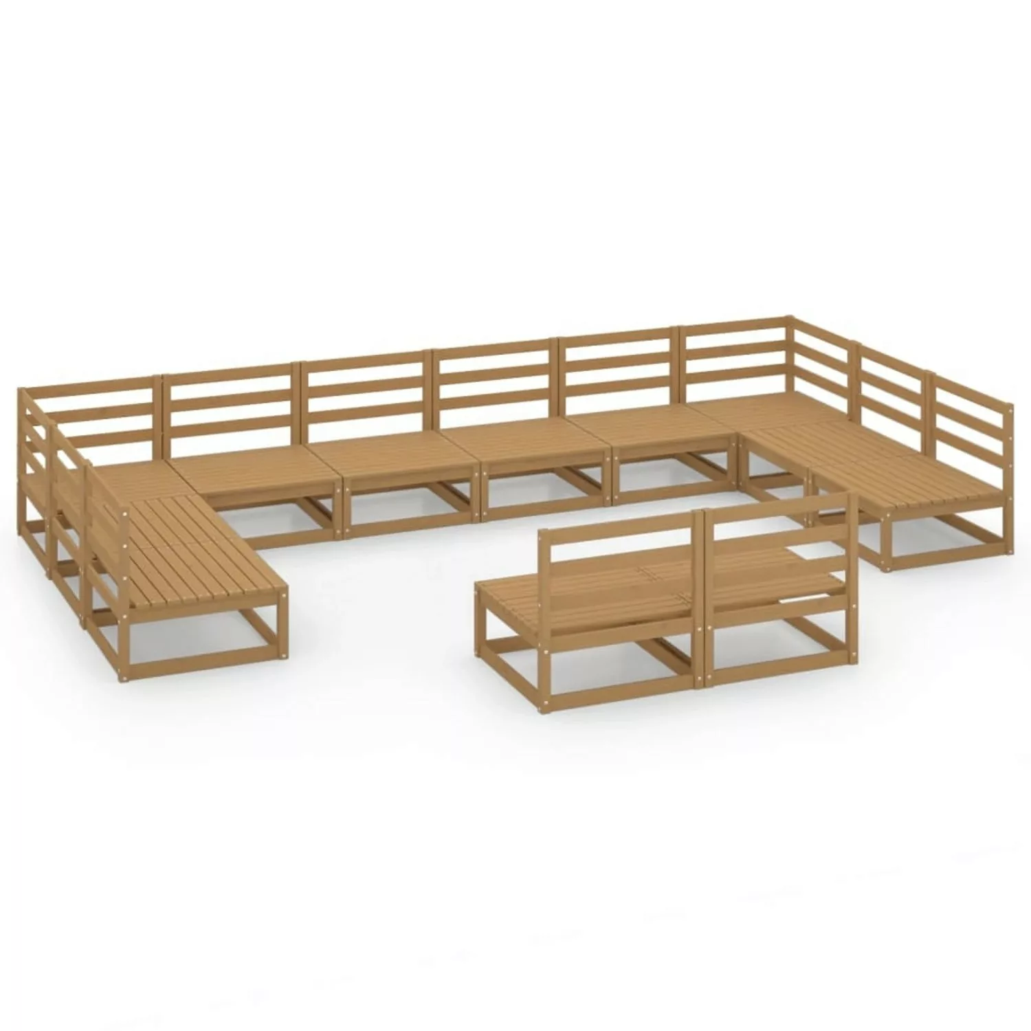 vidaXL 12-tlg Garten-Lounge-Set Massivholz Kiefer Modell 19 günstig online kaufen