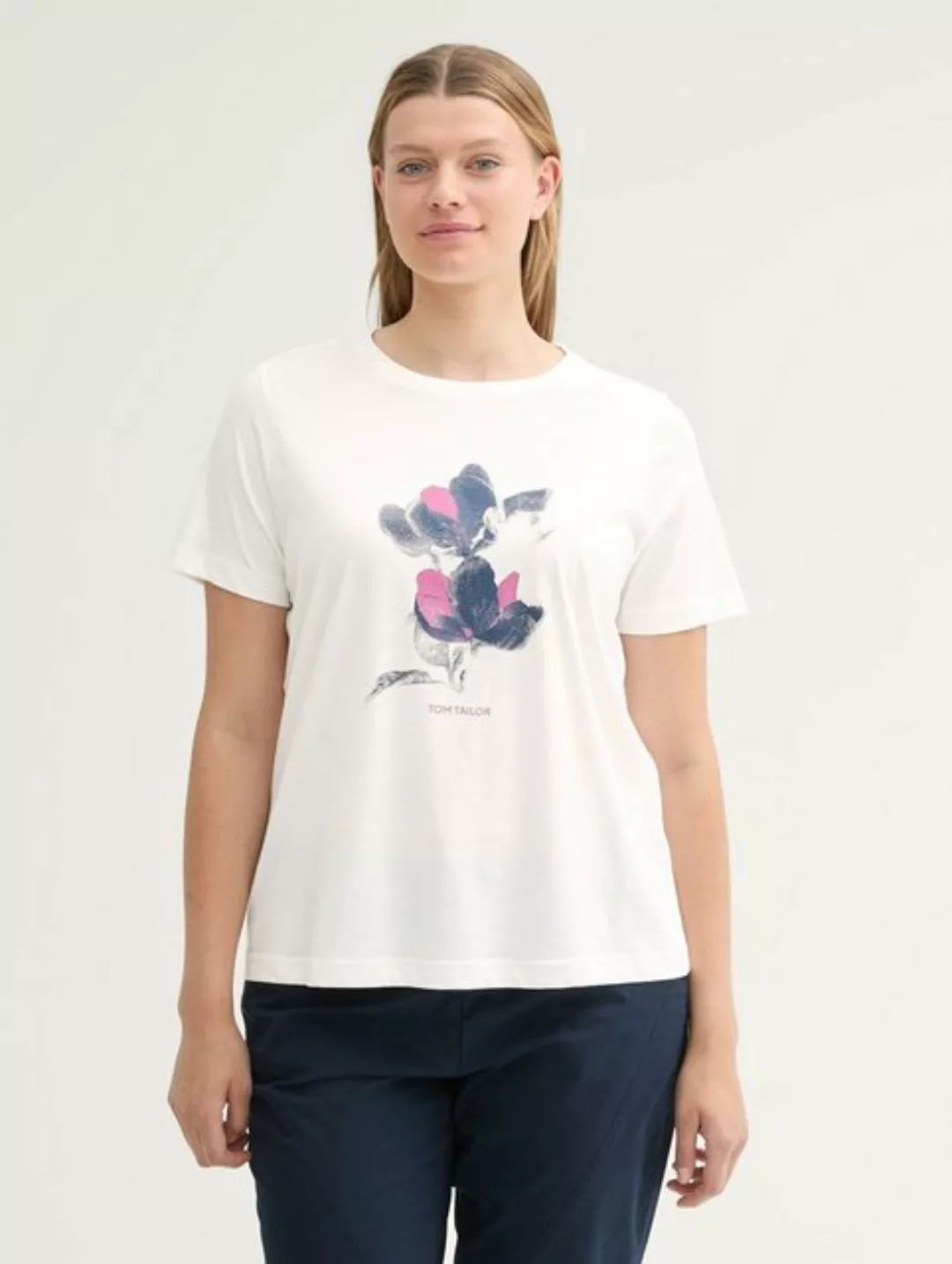 TOM TAILOR PLUS T-Shirt Plus Size - Print T-Shirt mit Bio-Baumwolle günstig online kaufen