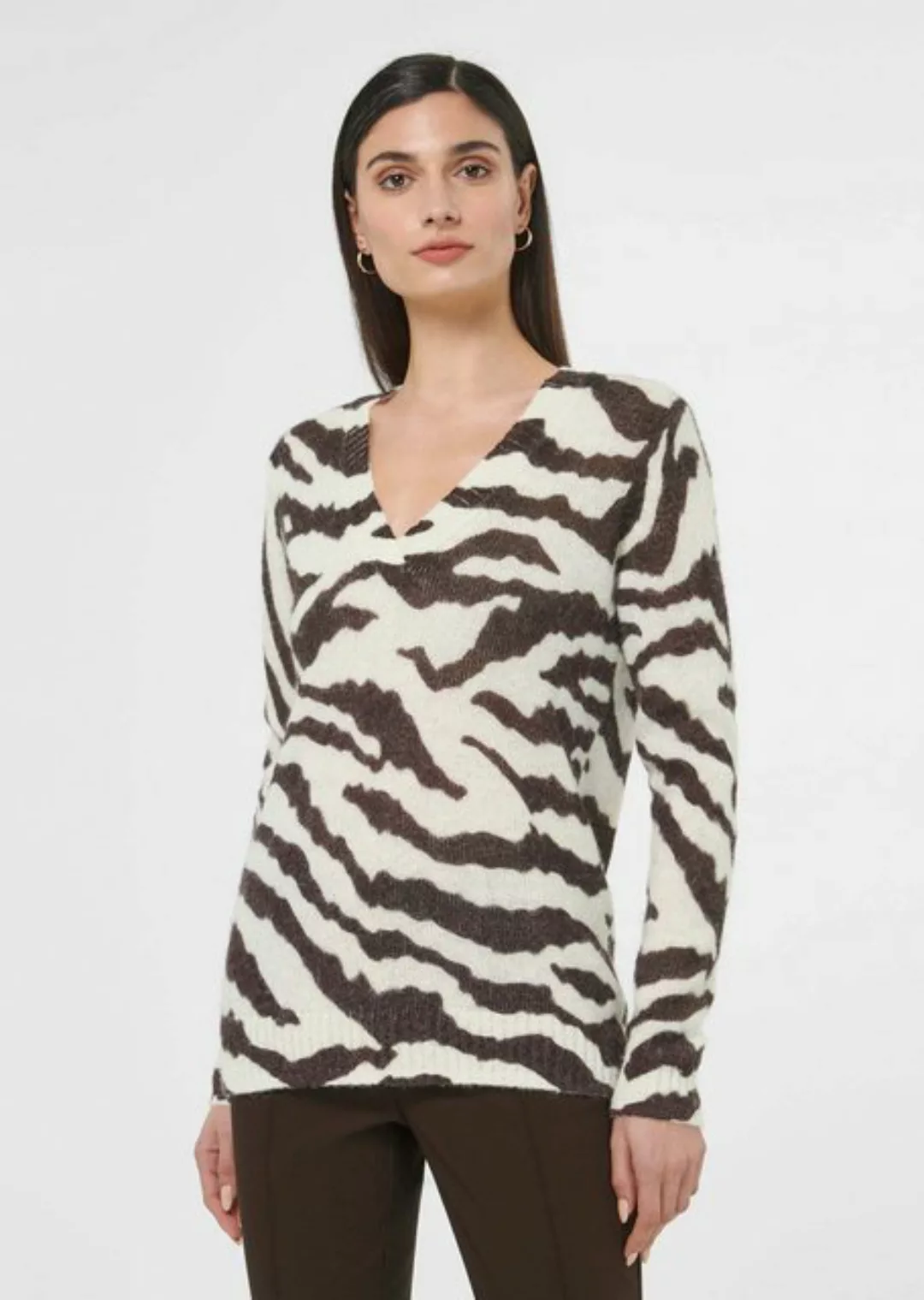 MADELEINE Strickpullover Zebra-Pullover mit flauschigem Alpaka günstig online kaufen