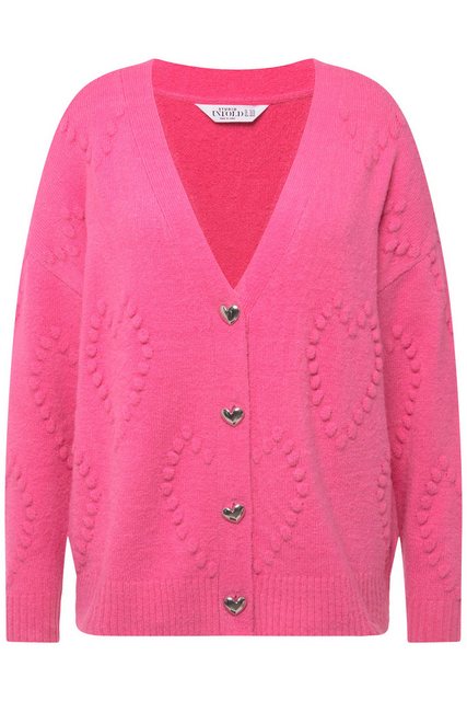 Studio Untold Strickjacke Strickjacke oversized Heart-Muster V-Ausschnitt günstig online kaufen