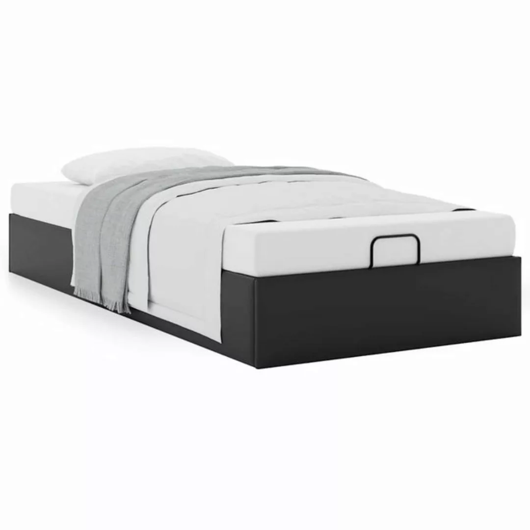 vidaXL Bett, Ottoman-Bett ohne Matratze Schwarz 100x200 cm Kunstleder günstig online kaufen