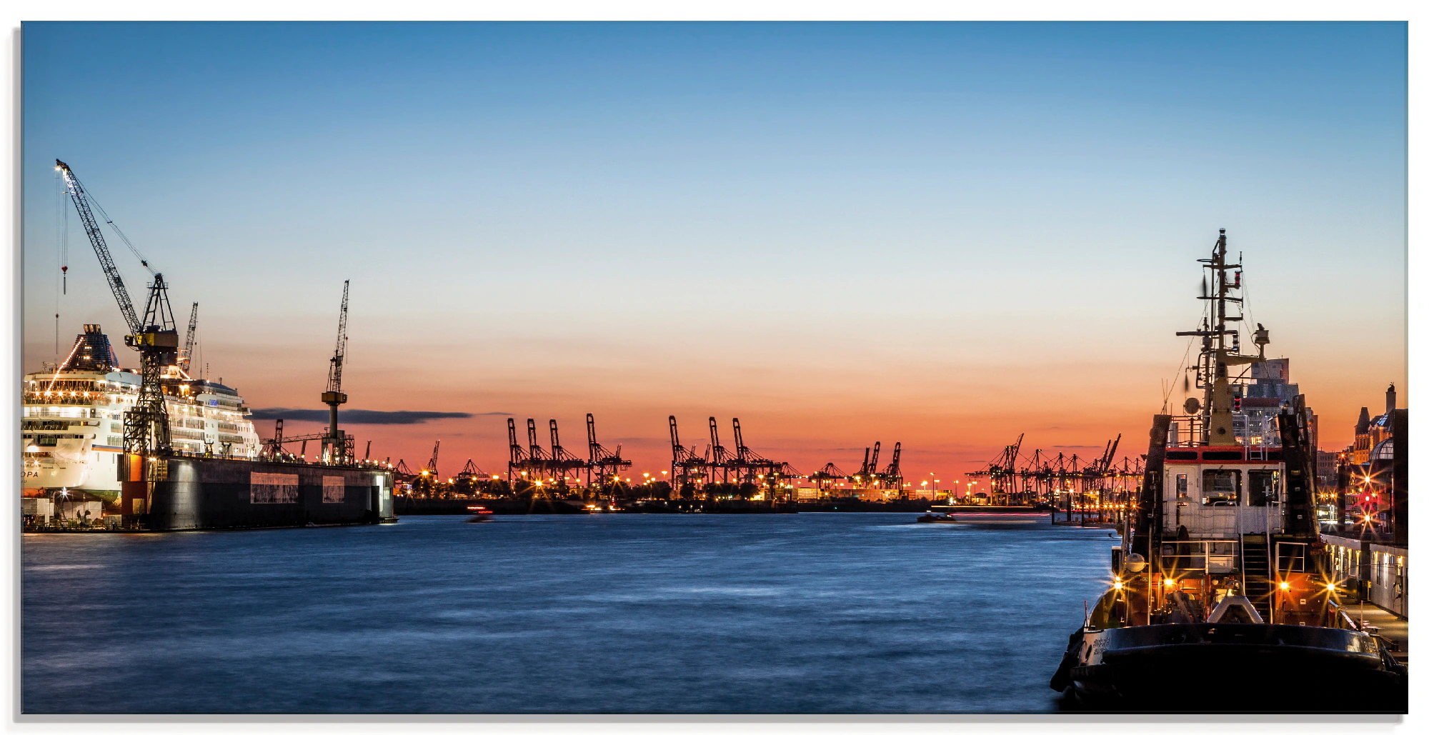 Artland Glasbild "Hamburger Hafen", Deutschland, (1 St.), in verschiedenen günstig online kaufen