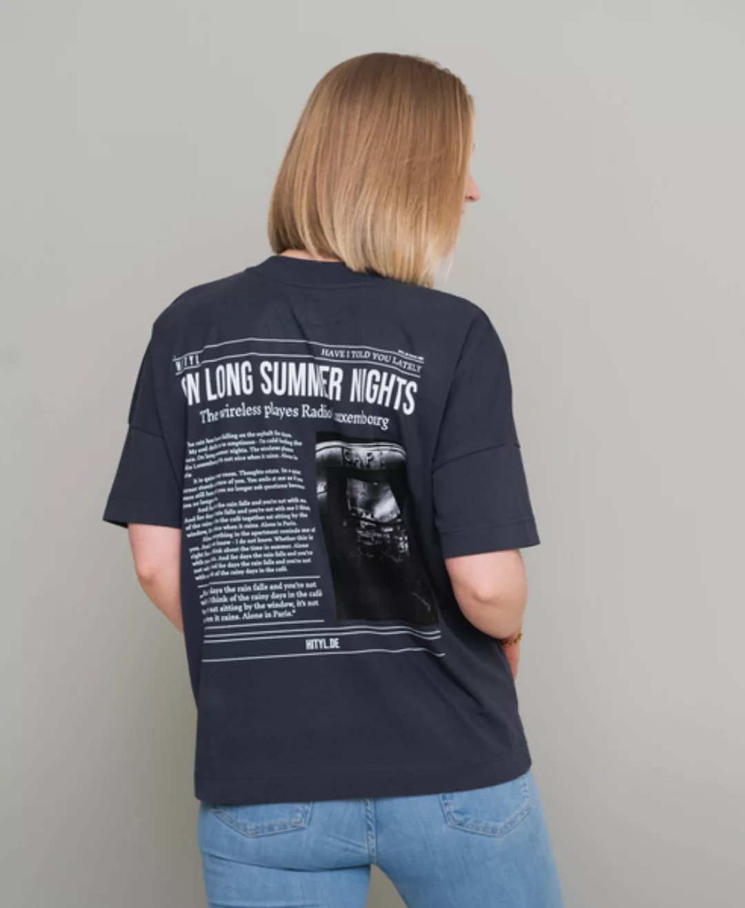 Oversize Shirt - "On Long Summer Nights" günstig online kaufen