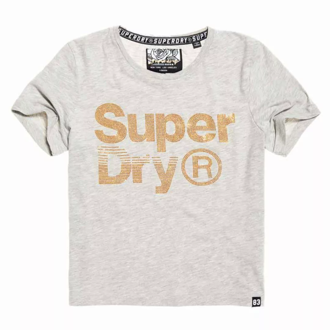 Superdry Rhinestone Boxy Kurzarm T-shirt M Heelflip Grey Marl günstig online kaufen