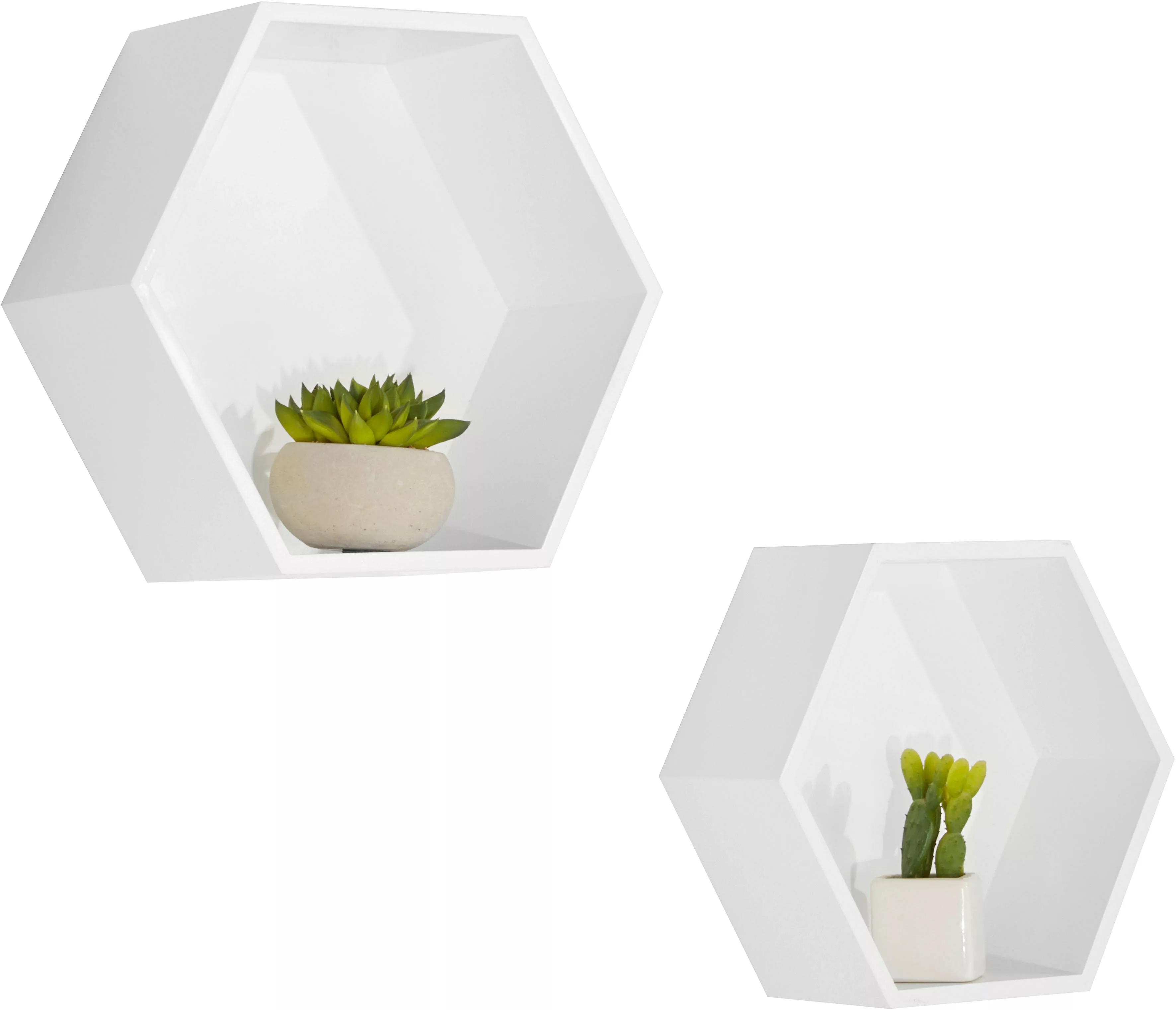 Lüttenhütt Deko-Wandregal "Hexagon", (2er-Set) günstig online kaufen