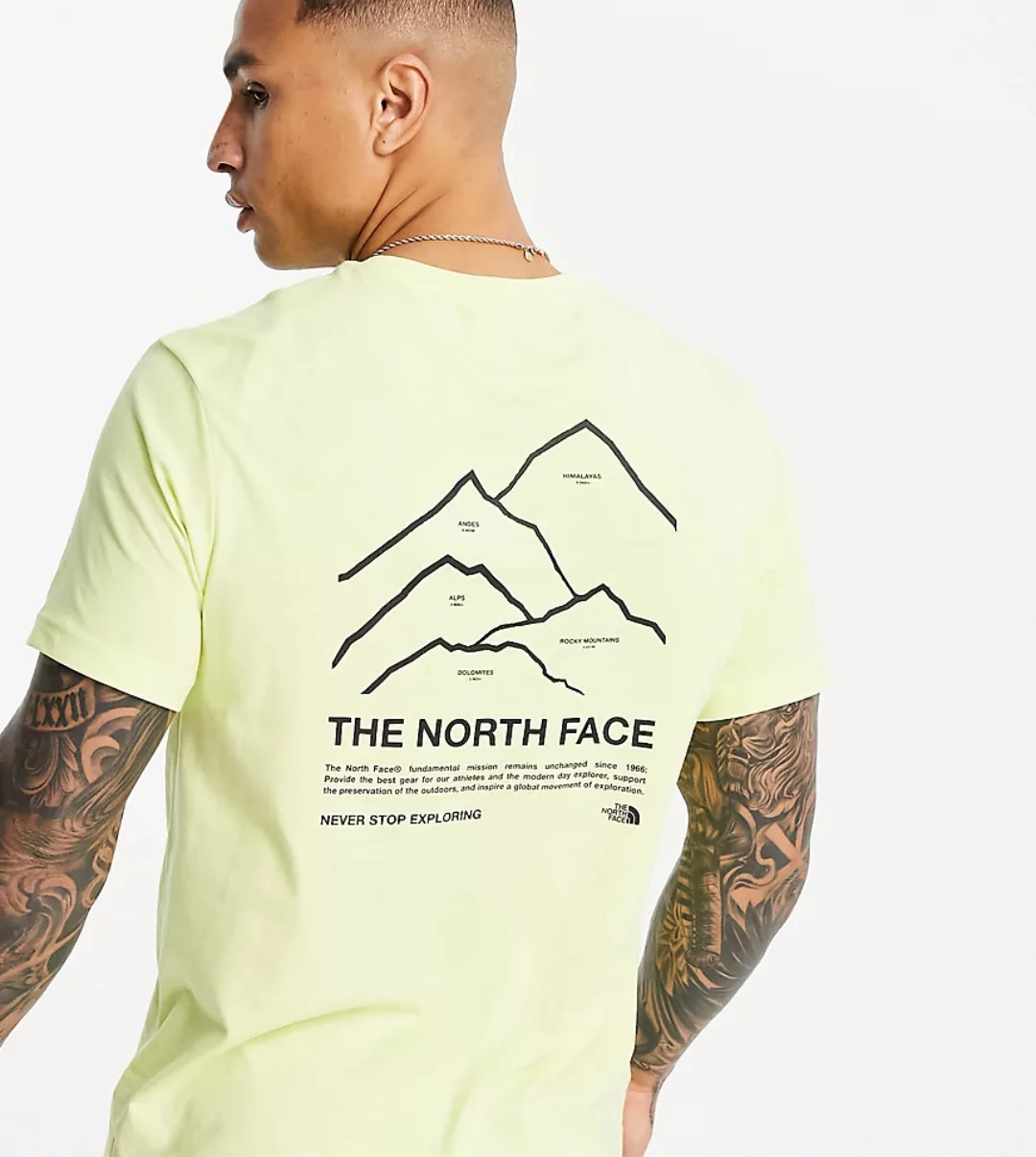 The North Face – Peaks – Gelbes T-Shirt, exklusiv bei ASOS günstig online kaufen