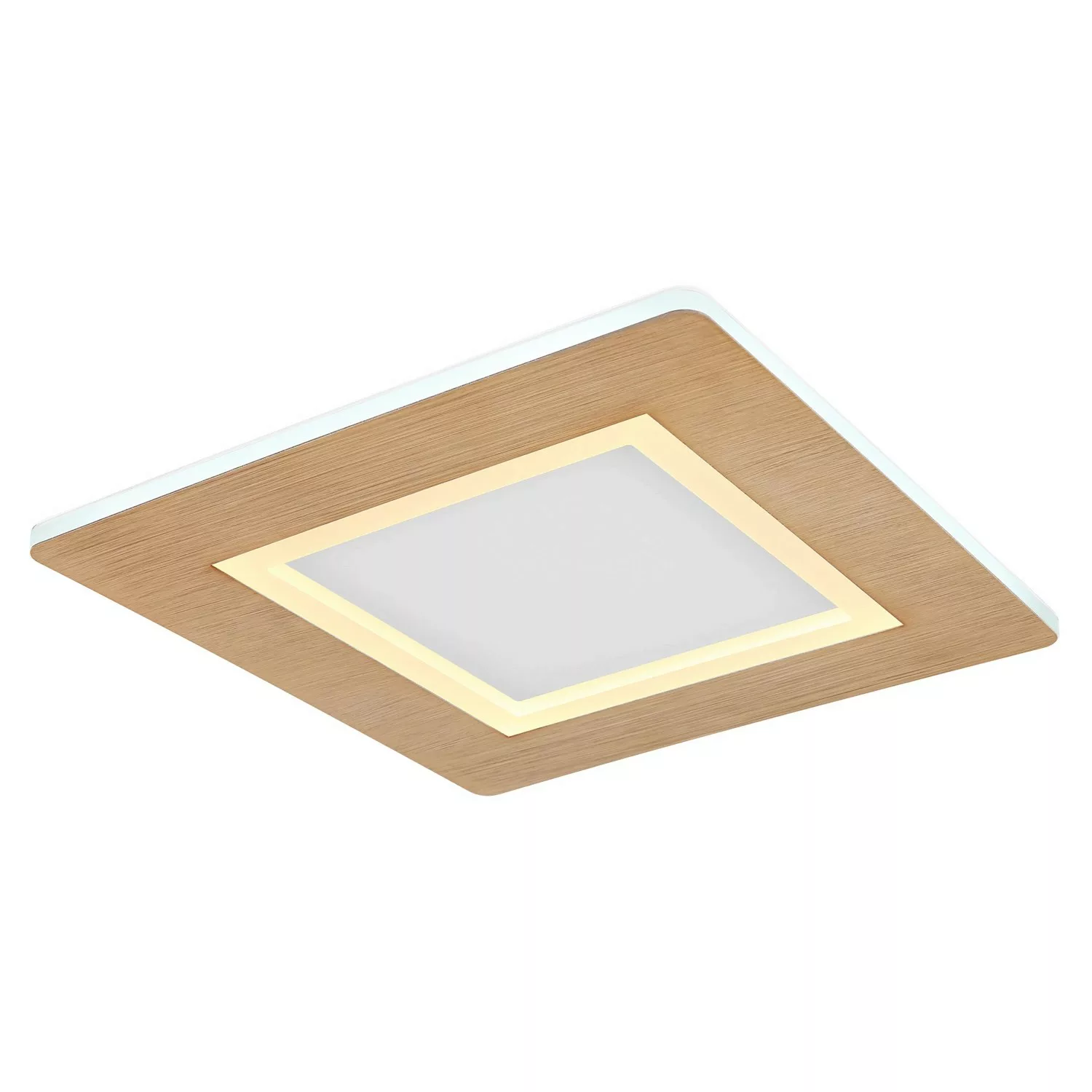 Globo LED-Deckenleuchte Clay Holzfarben/Weiß 30 x 30 cm günstig online kaufen