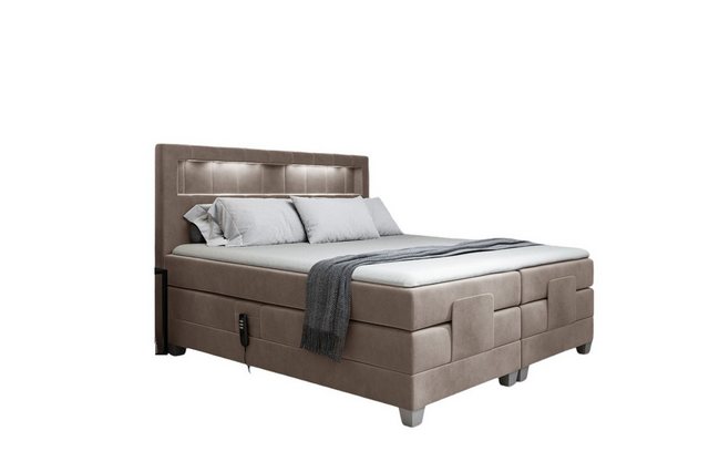 Fun Möbel Boxspringbett Schlafzimmerbett DAVIDE Elektrisch in Stoff Fresh ( günstig online kaufen