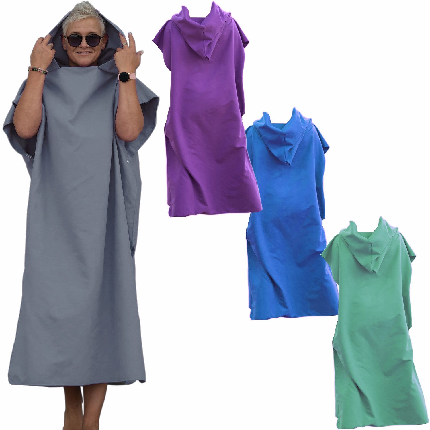 HEKERS Badeponcho Surfponcho aus Mikrofaser Badeponcho günstig online kaufen