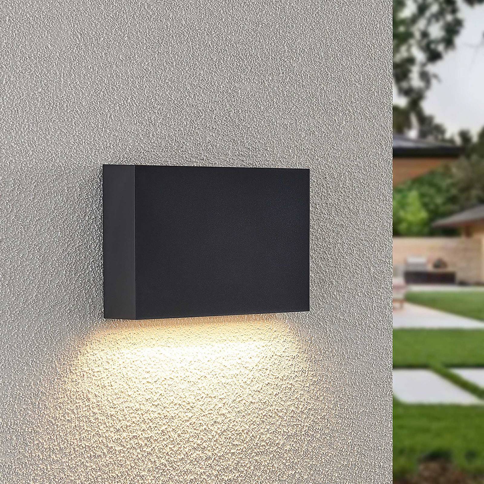 Lindby LED-Außenwandleuchte Jarte, 20 cm, down, dunkelgrau günstig online kaufen
