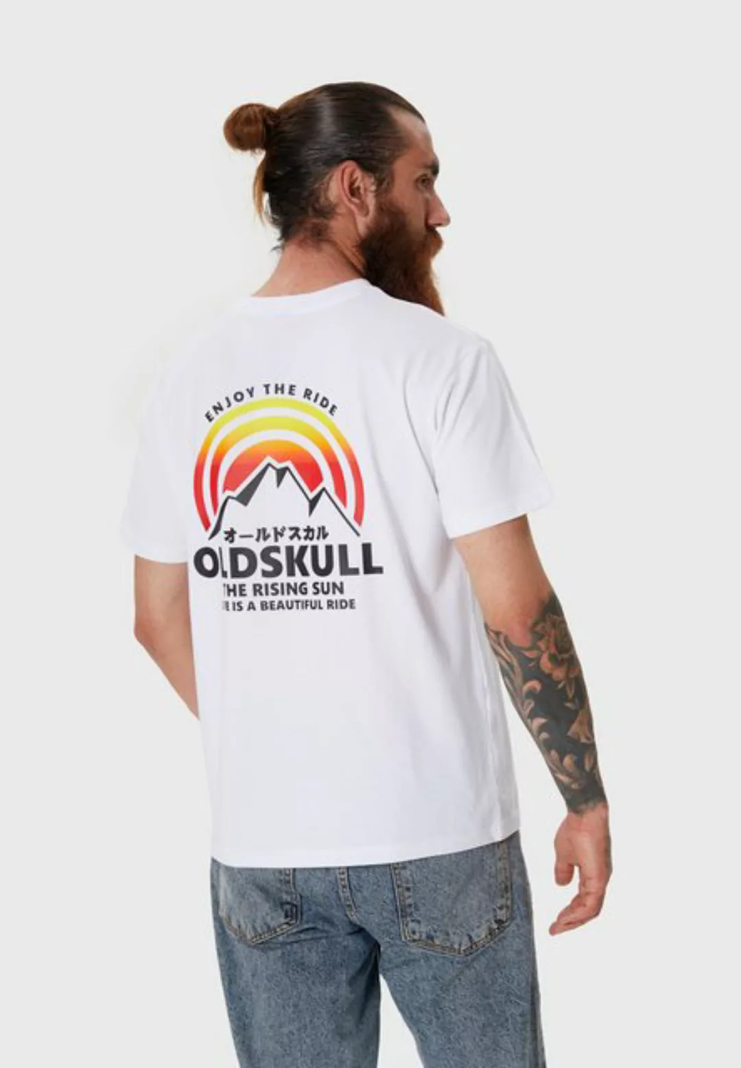 Oldskull T-Shirt Retro Rising Sun Logo Graphic günstig online kaufen